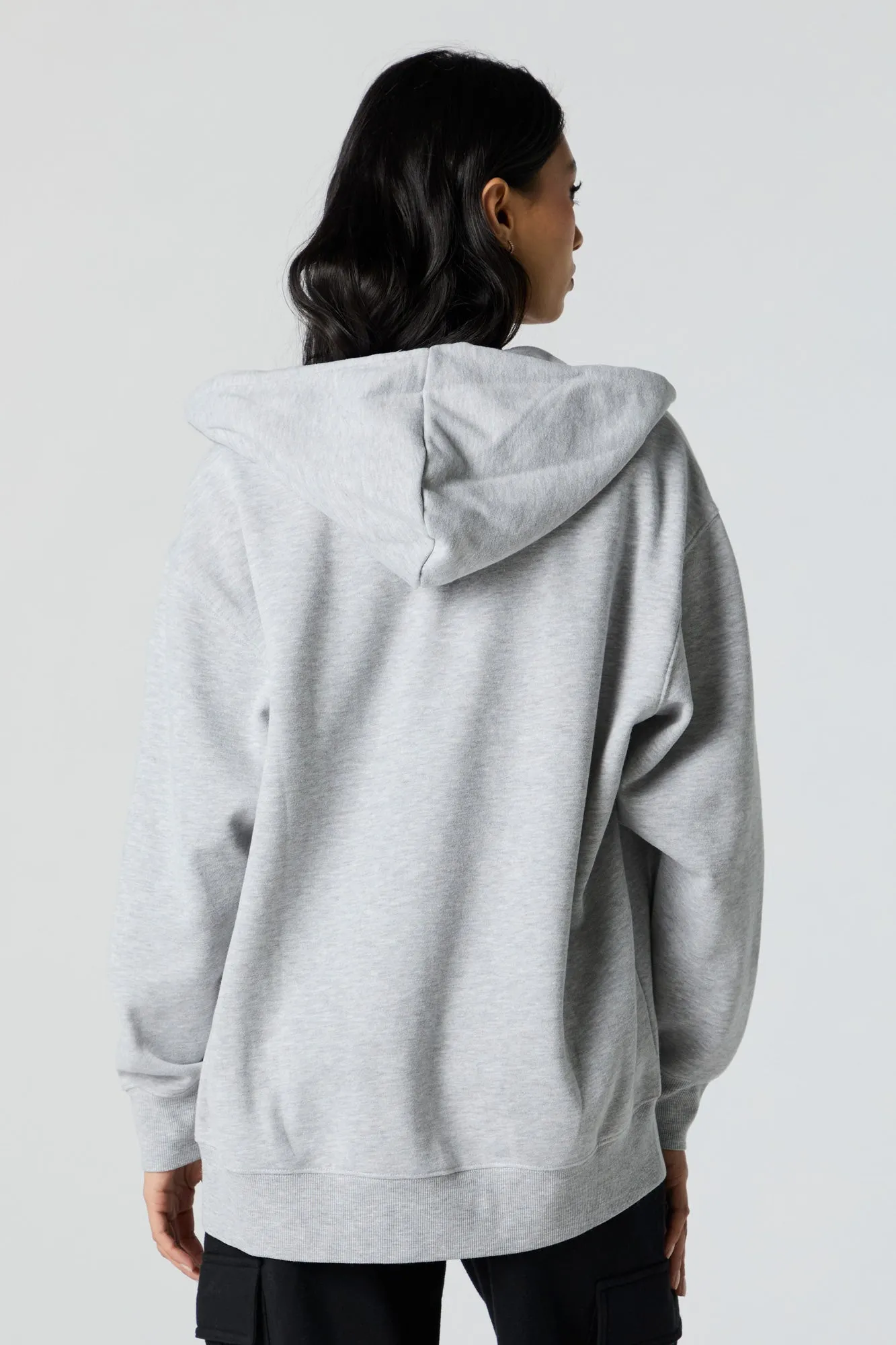 Fleece Oversized Zip-Up Hoodie