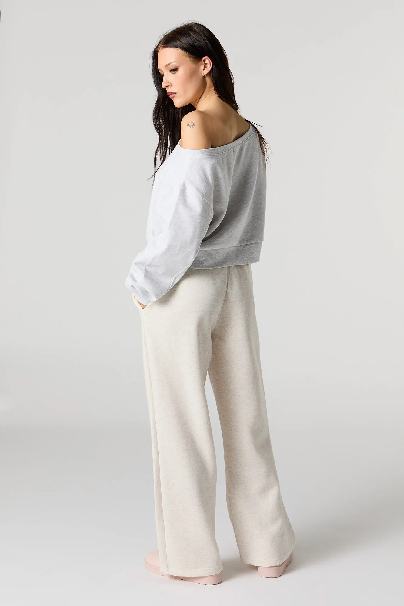 Fleece Wide Leg Sweatpant