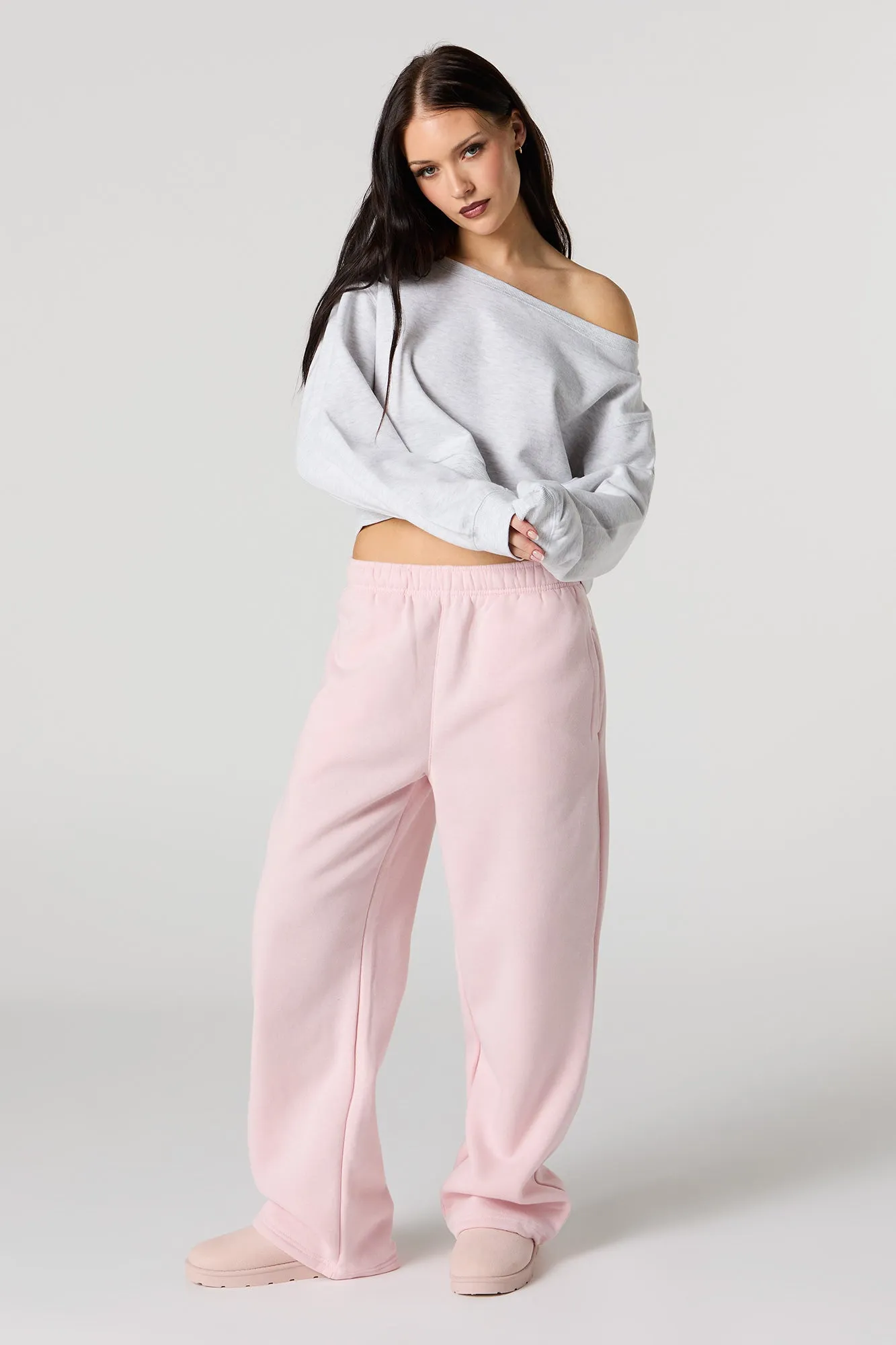 Fleece Wide Leg Sweatpant