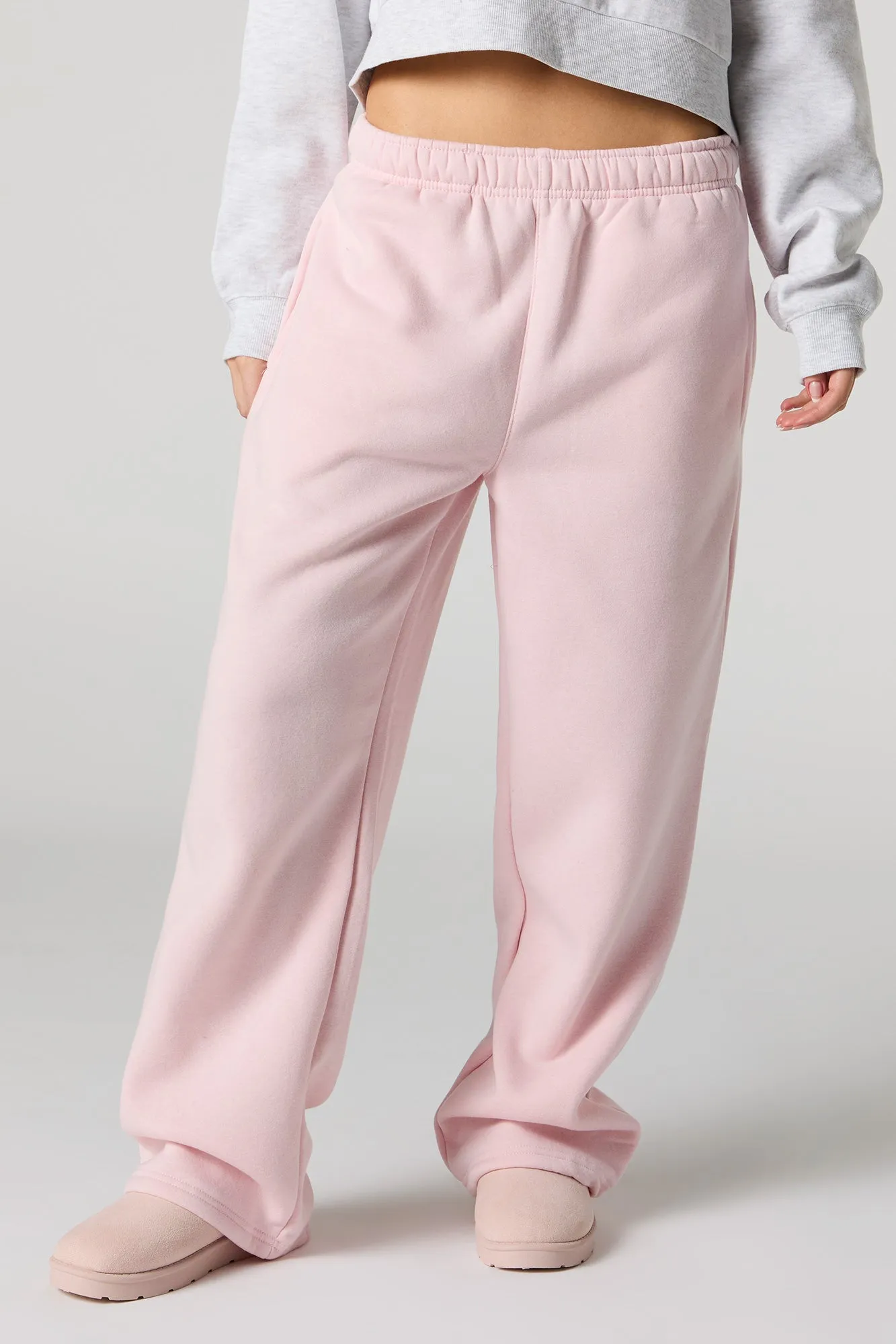 Fleece Wide Leg Sweatpant