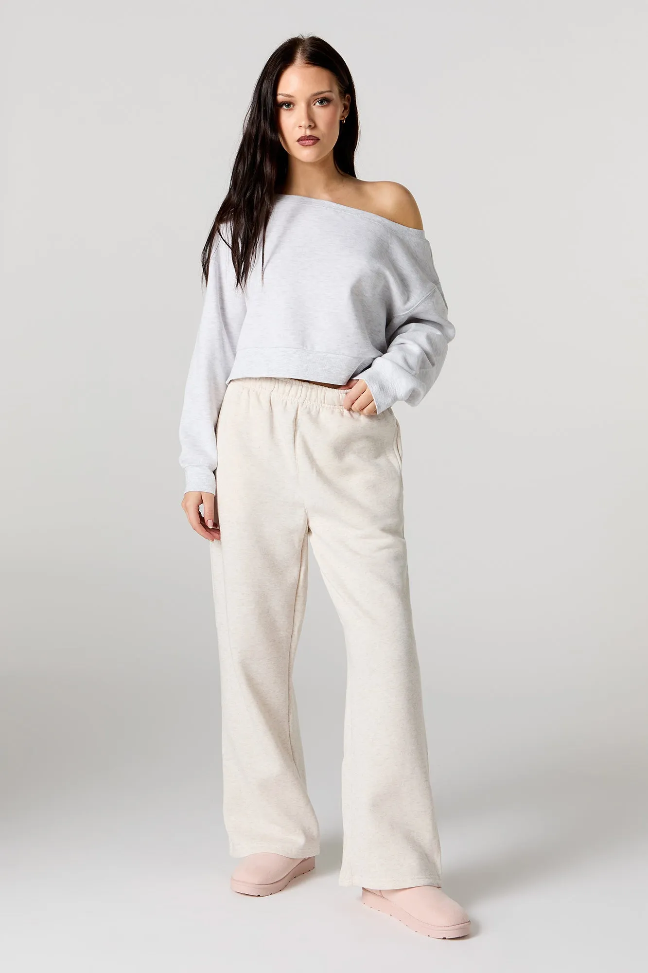 Fleece Wide Leg Sweatpant