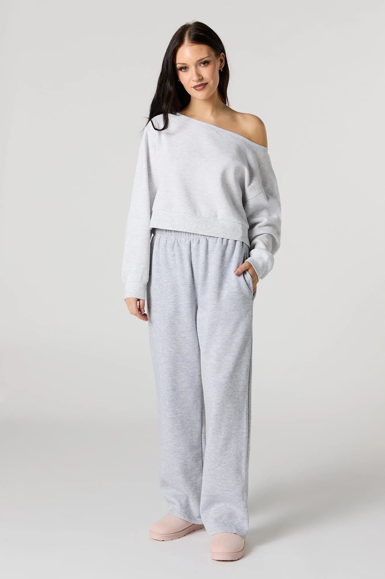 Fleece Wide Leg Sweatpant