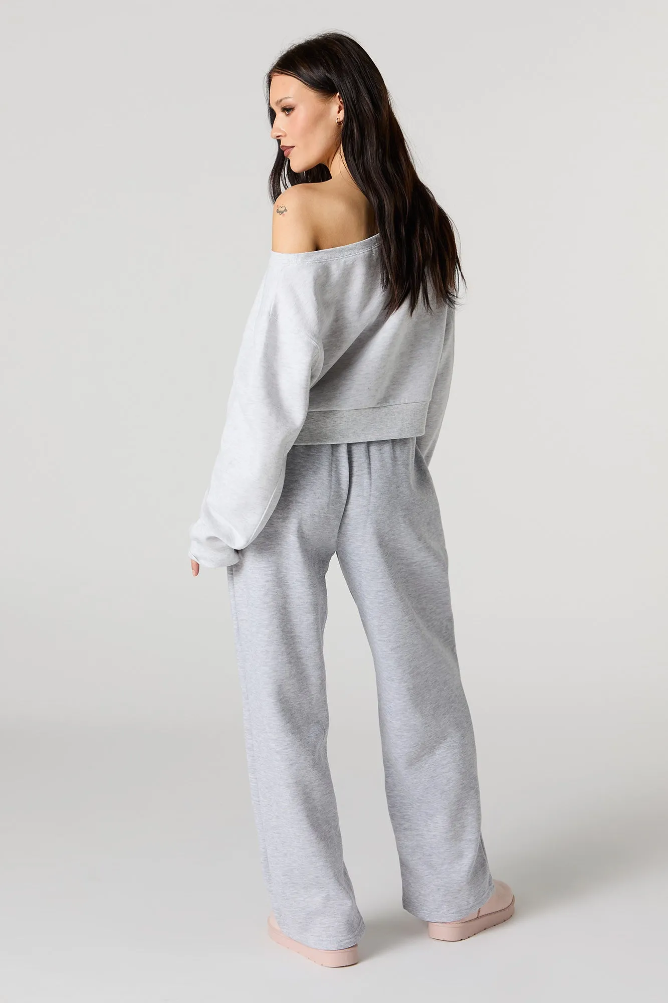 Fleece Wide Leg Sweatpant