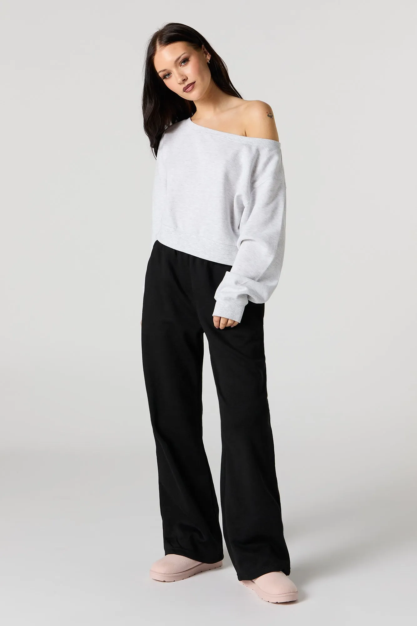 Fleece Wide Leg Sweatpant