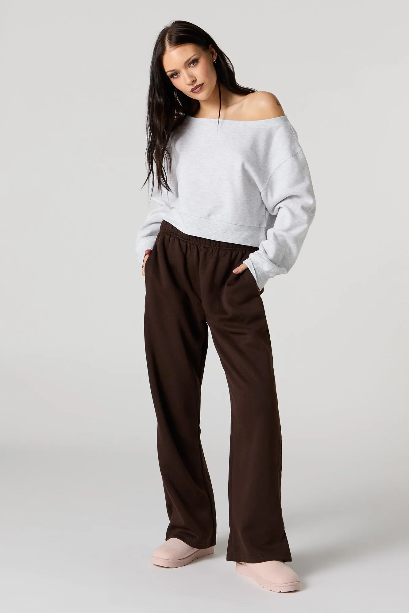 Fleece Wide Leg Sweatpant