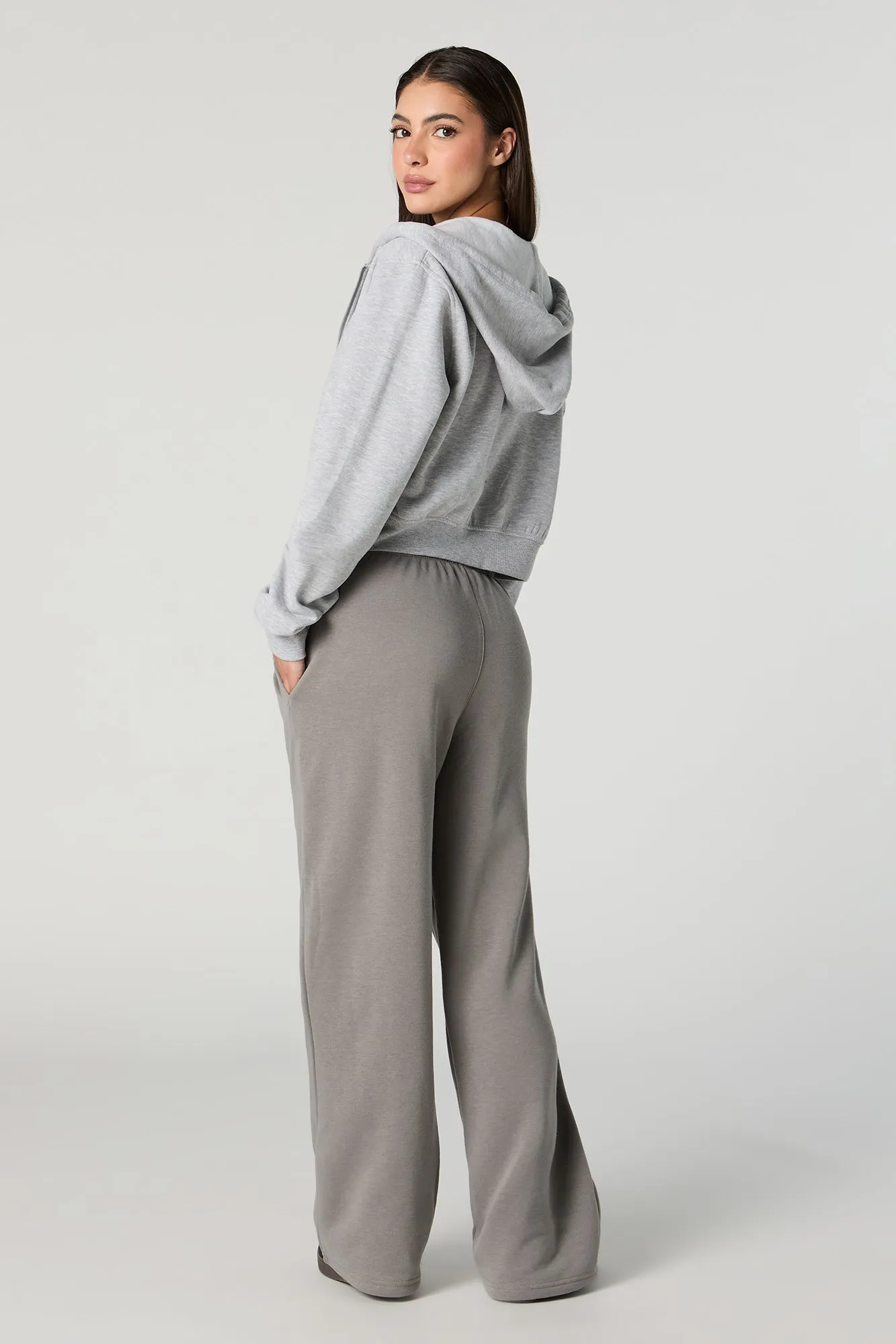 Fleece Wide Leg Varsity Sweatpant