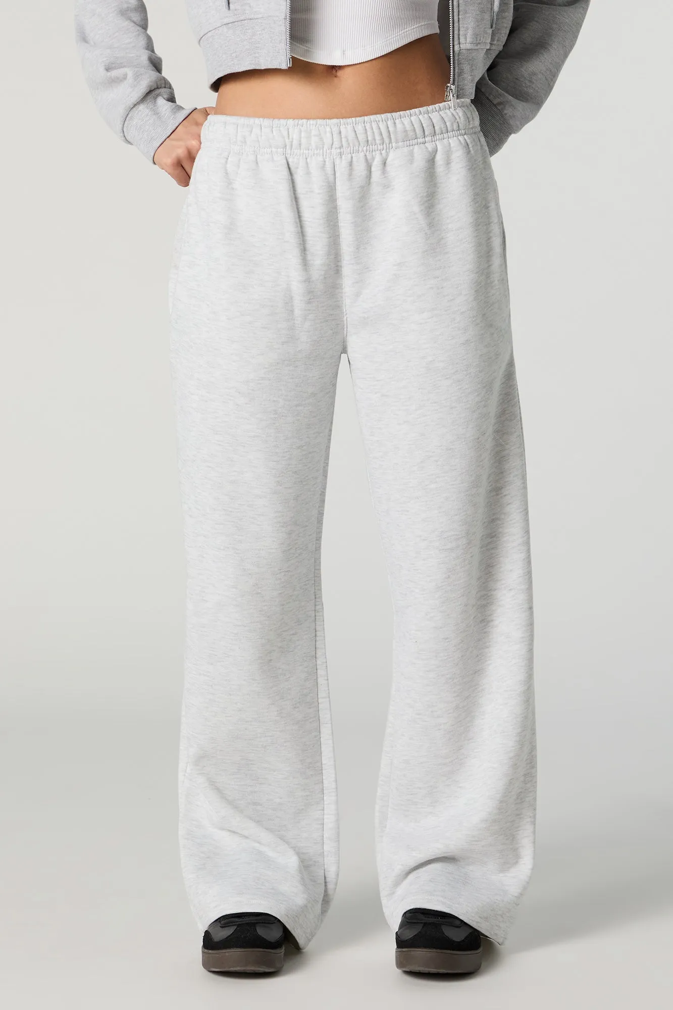 Fleece Wide Leg Varsity Sweatpant