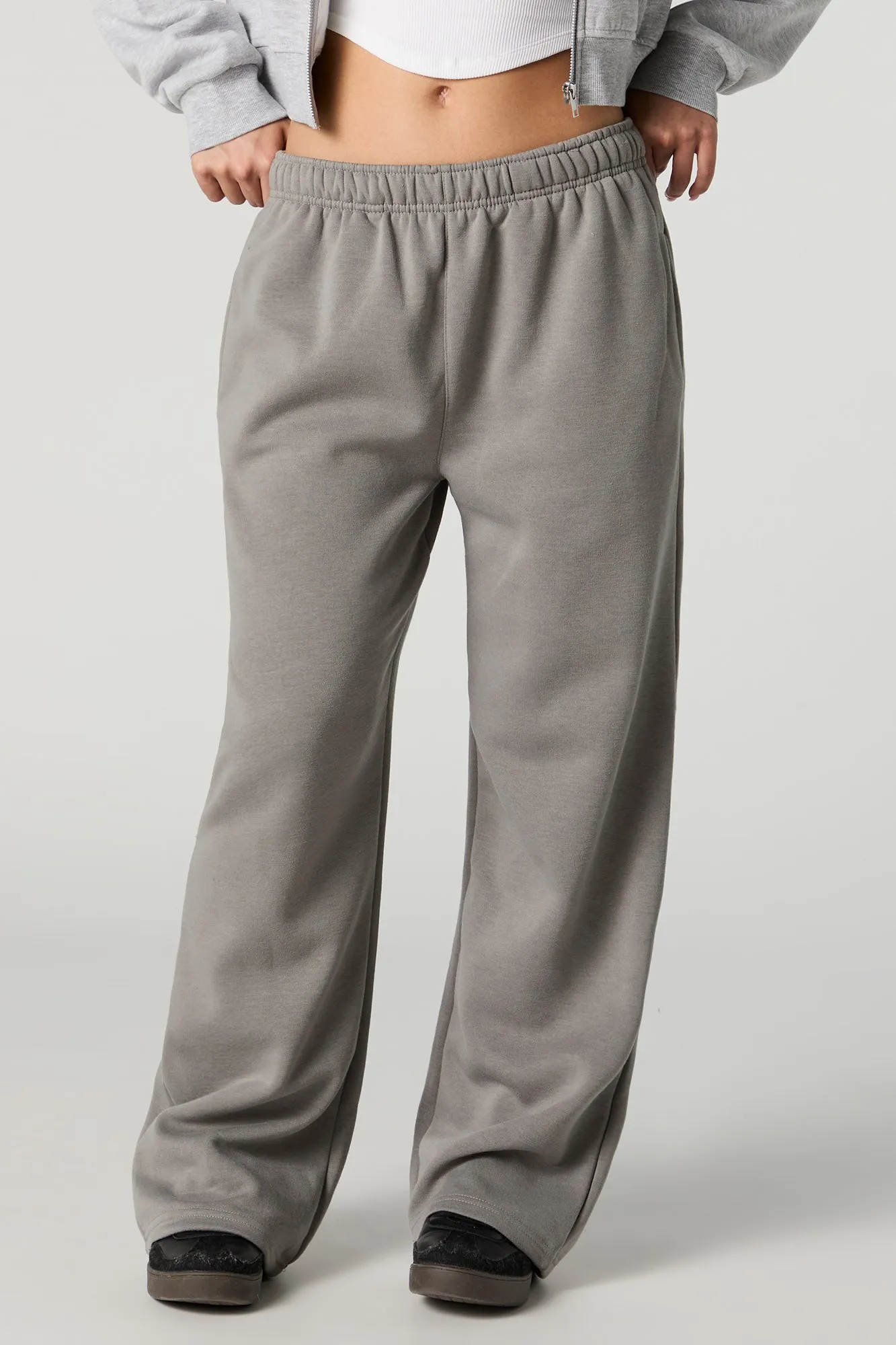 Fleece Wide Leg Varsity Sweatpant