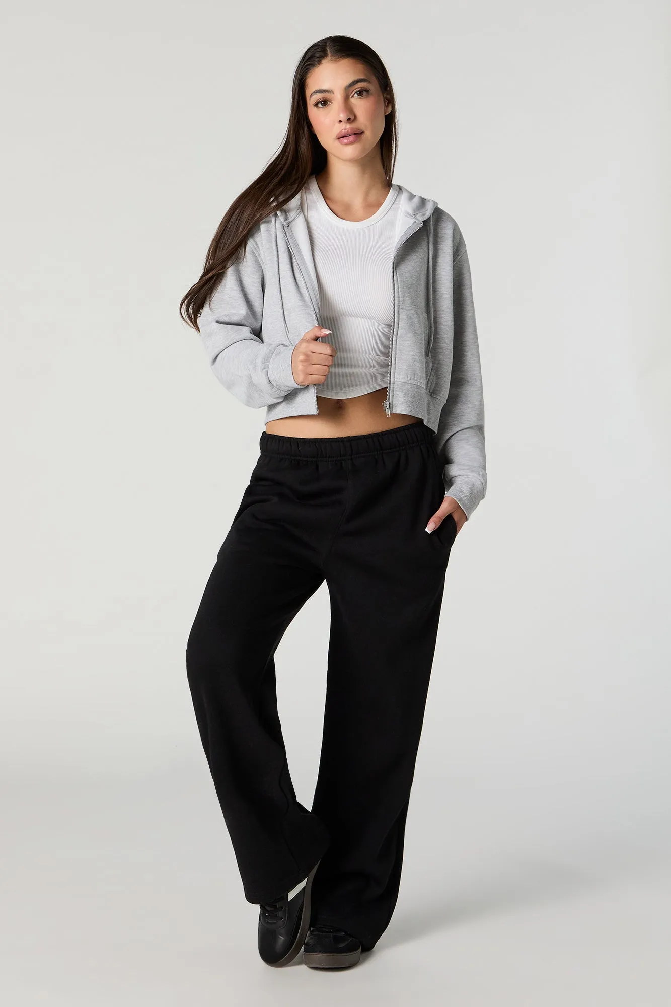 Fleece Wide Leg Varsity Sweatpant