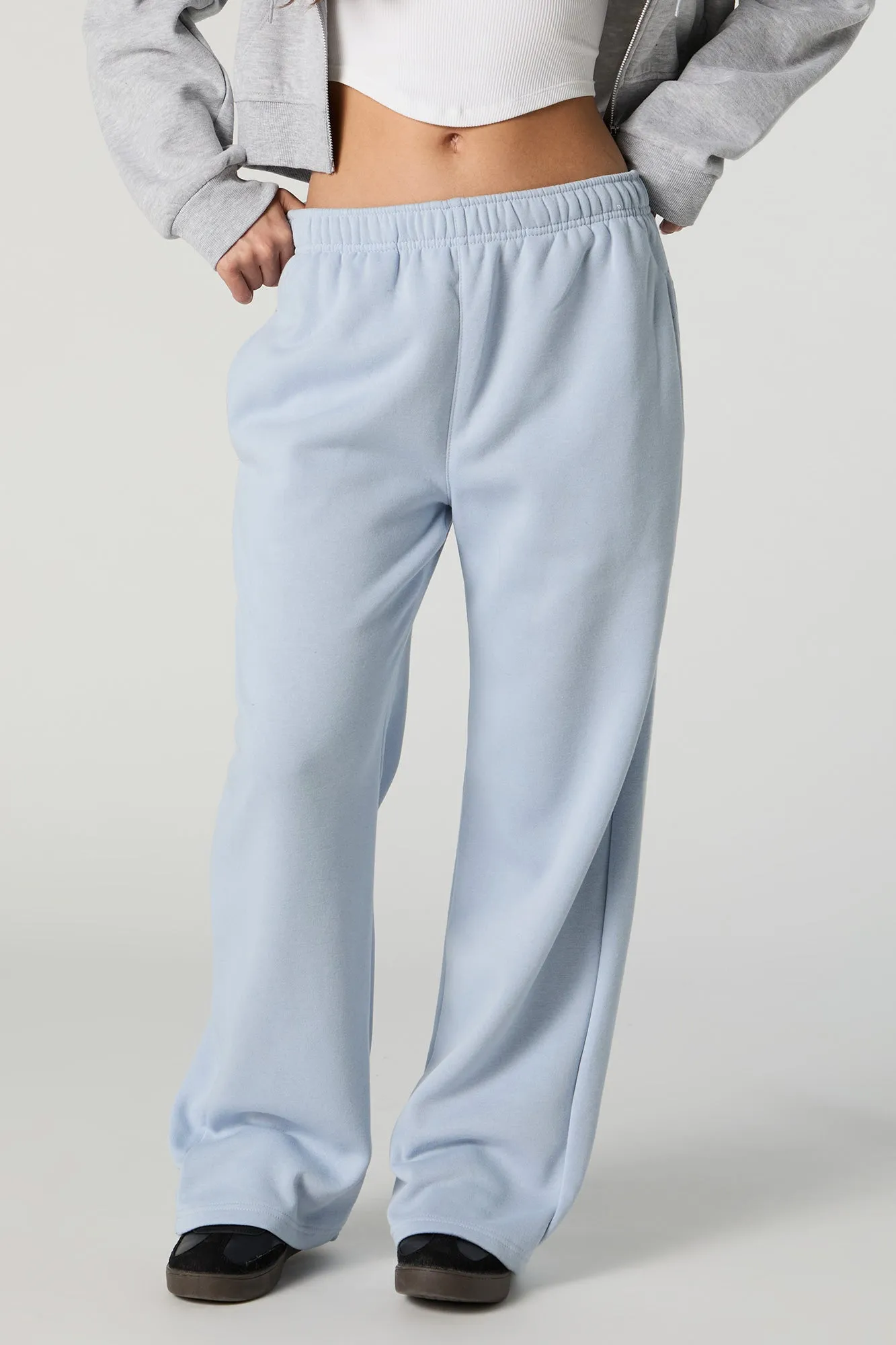 Fleece Wide Leg Varsity Sweatpant