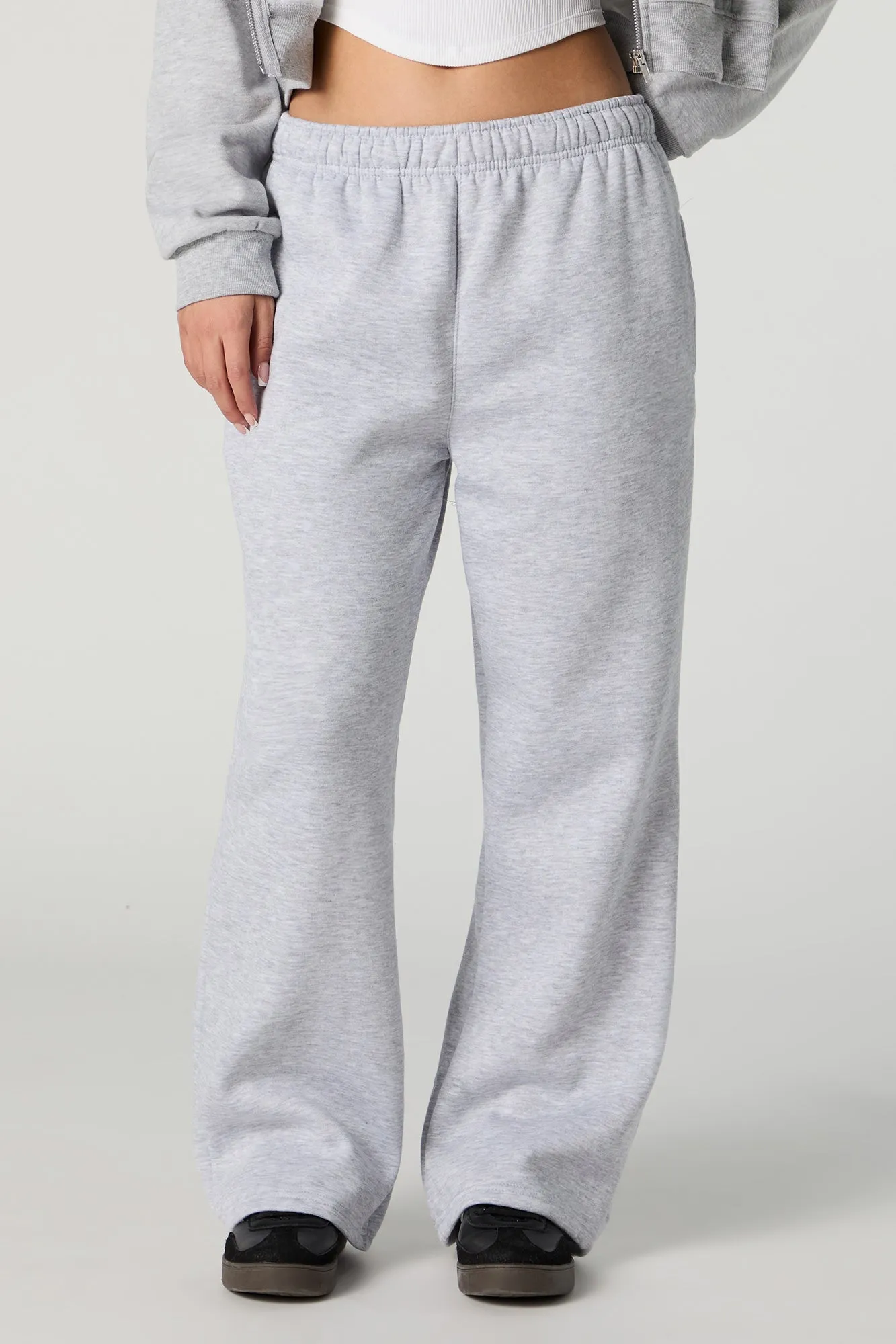 Fleece Wide Leg Varsity Sweatpant