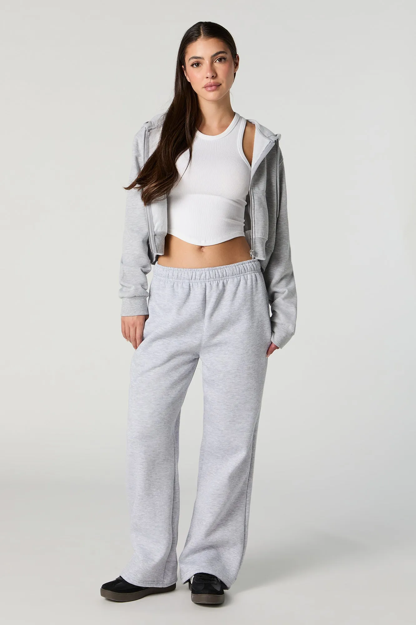 Fleece Wide Leg Varsity Sweatpant