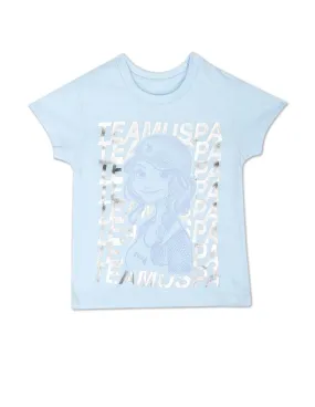 Girls Foil Print Crew Neck T-Shirt