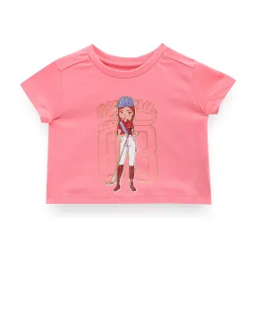 Girls Graphic Print Crew Neck T-Shirt