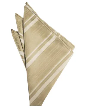 Golden Striped Satin Pocket Square