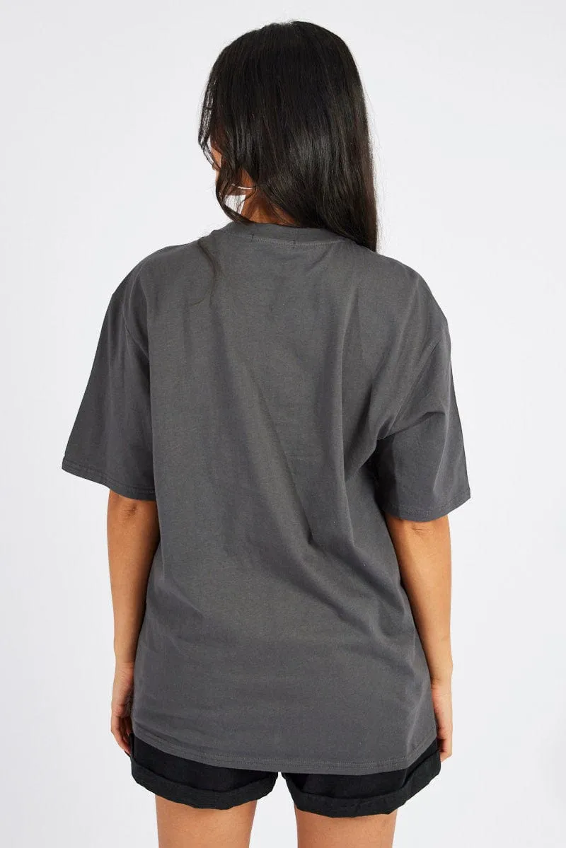 Grey Graphic Tee Short Sleeve