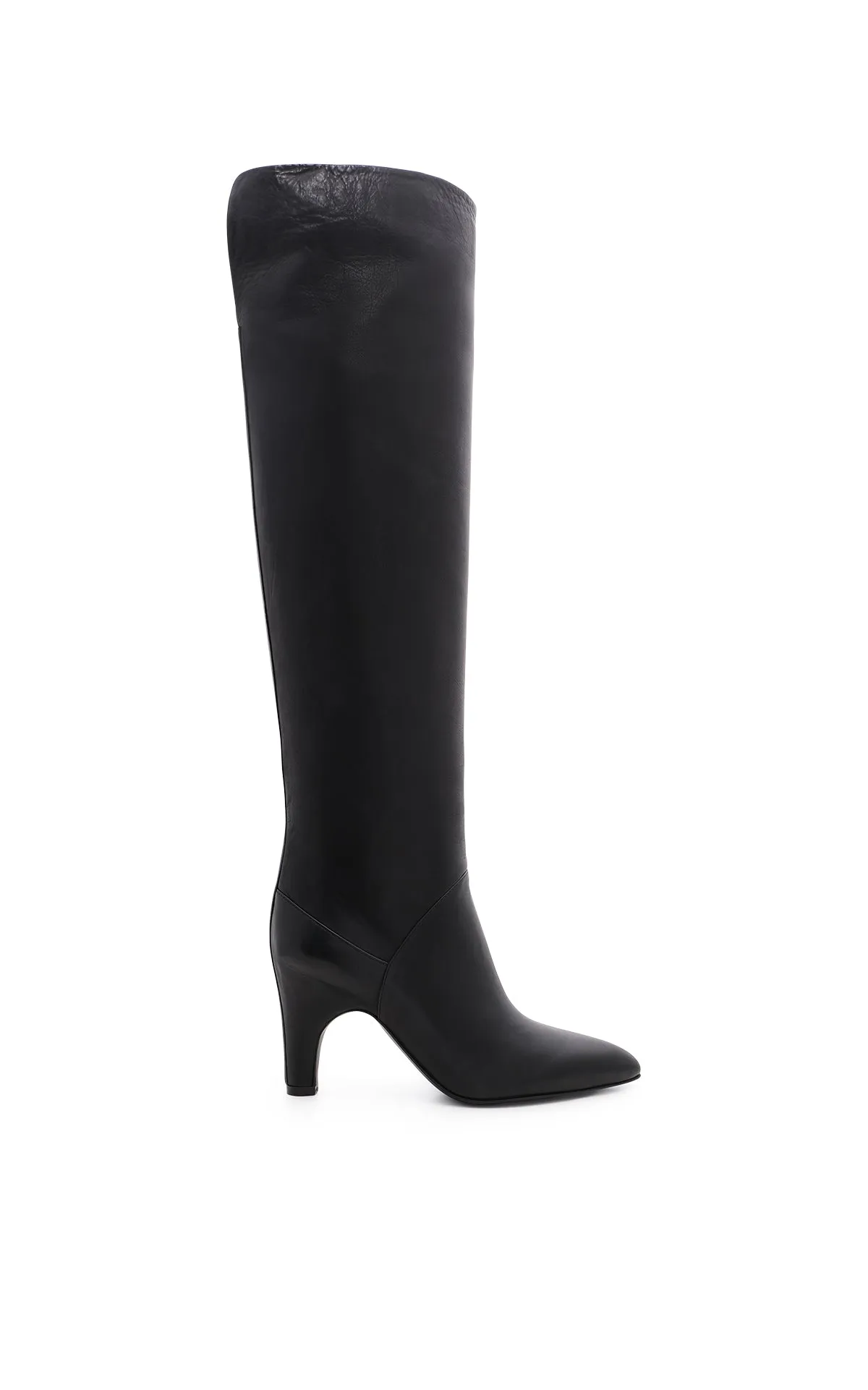 Hana Over-the-Knee Boot in Black Leather