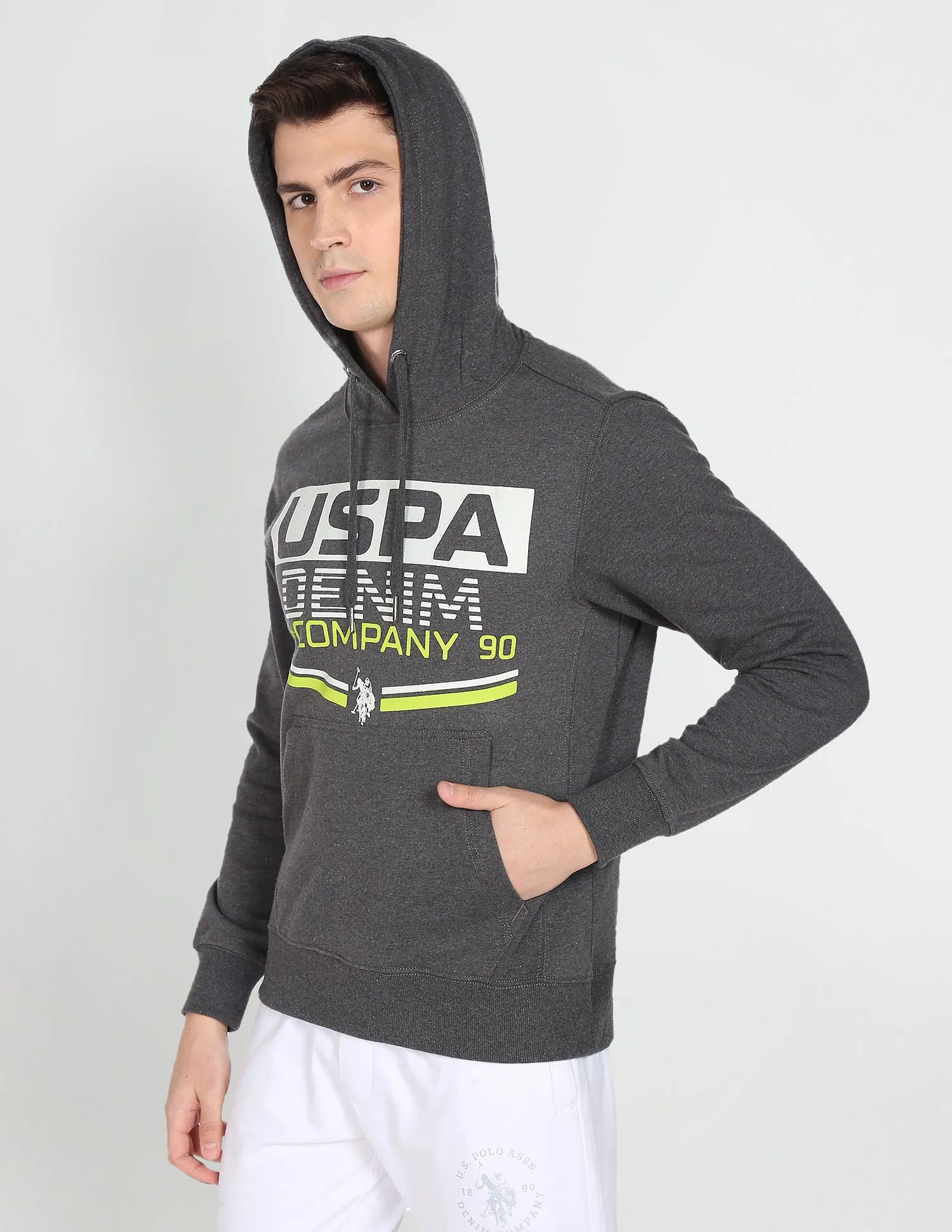 Hooded Brand Print Sweatshirt