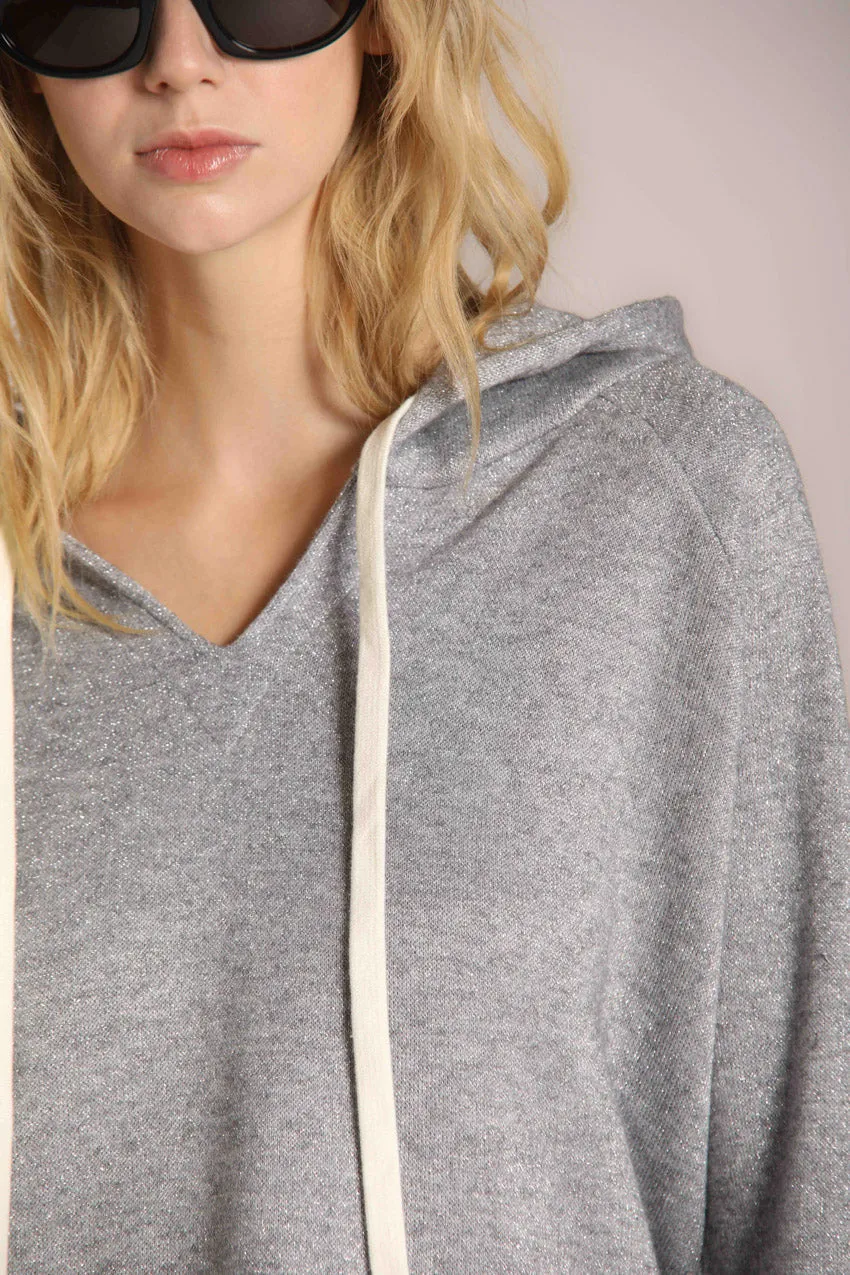 Hoodie women's hoodie in jersey with lurex