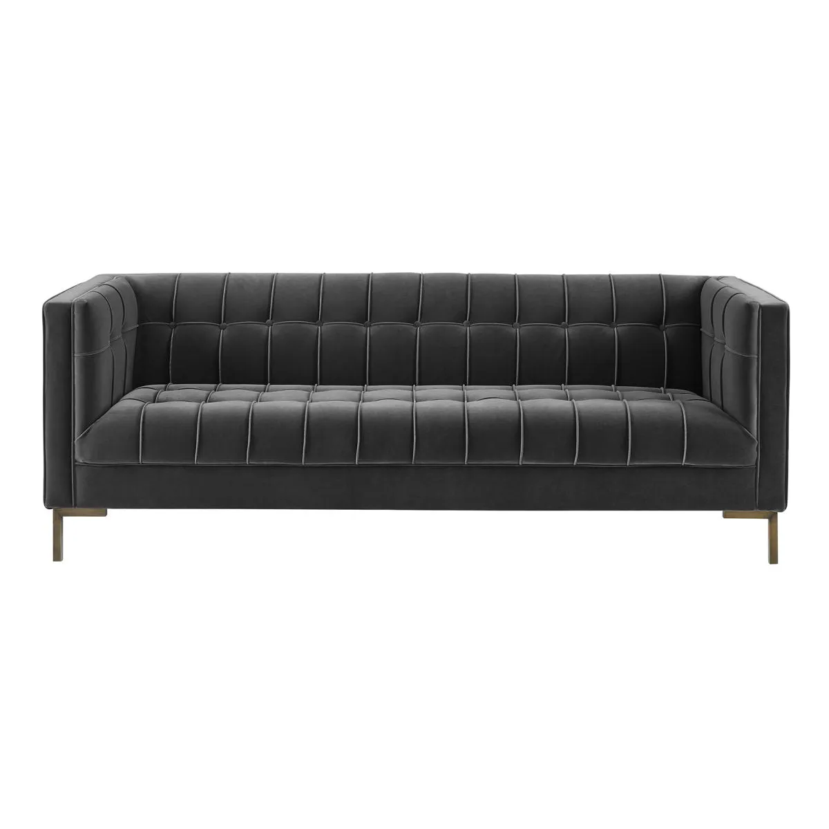 Isaac - Channel Stitch Velvet Sofa