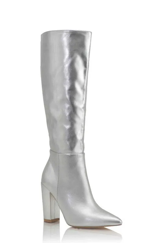 Knee High Boot with Thick Heel