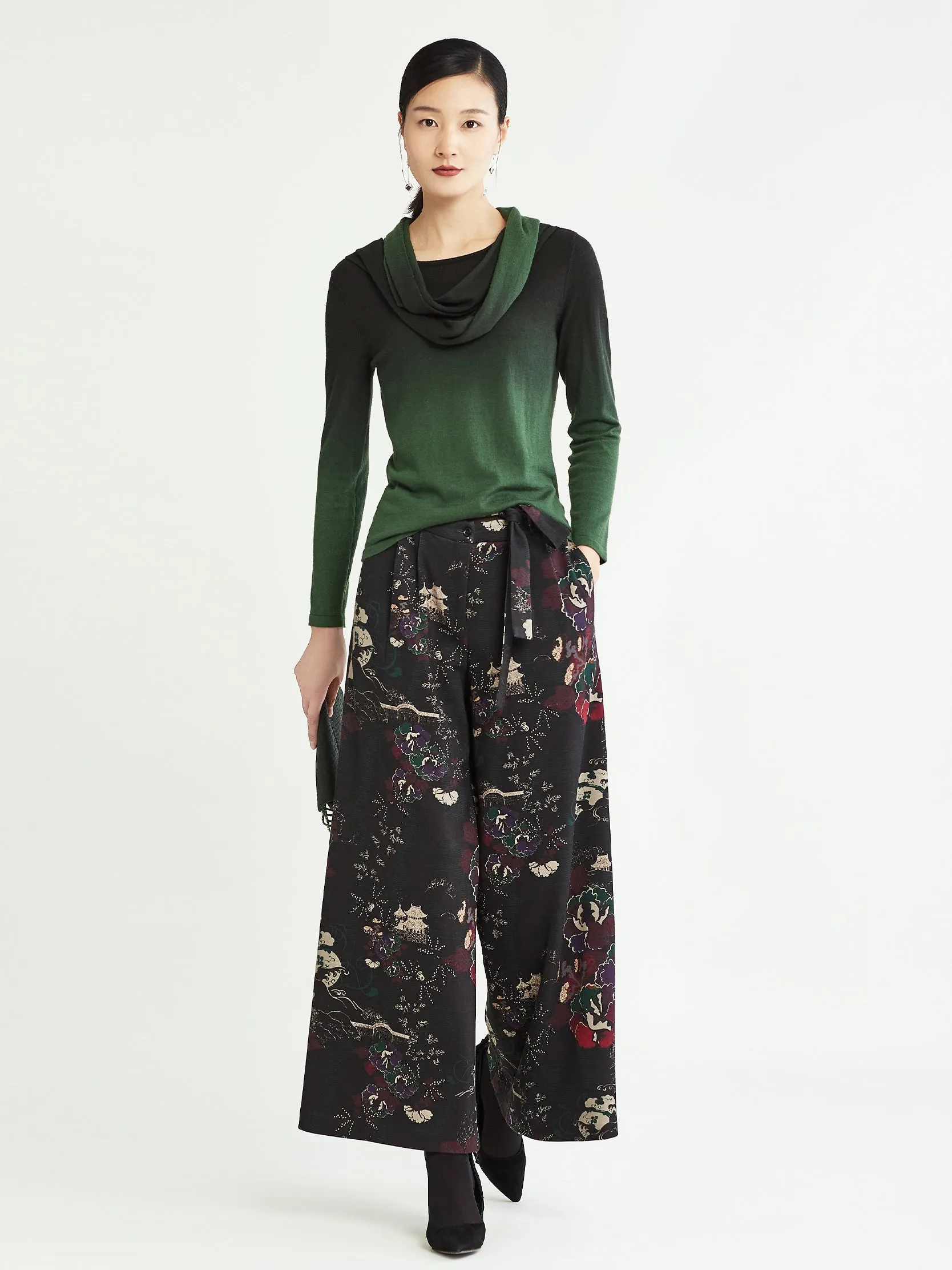 Knitted printed pants