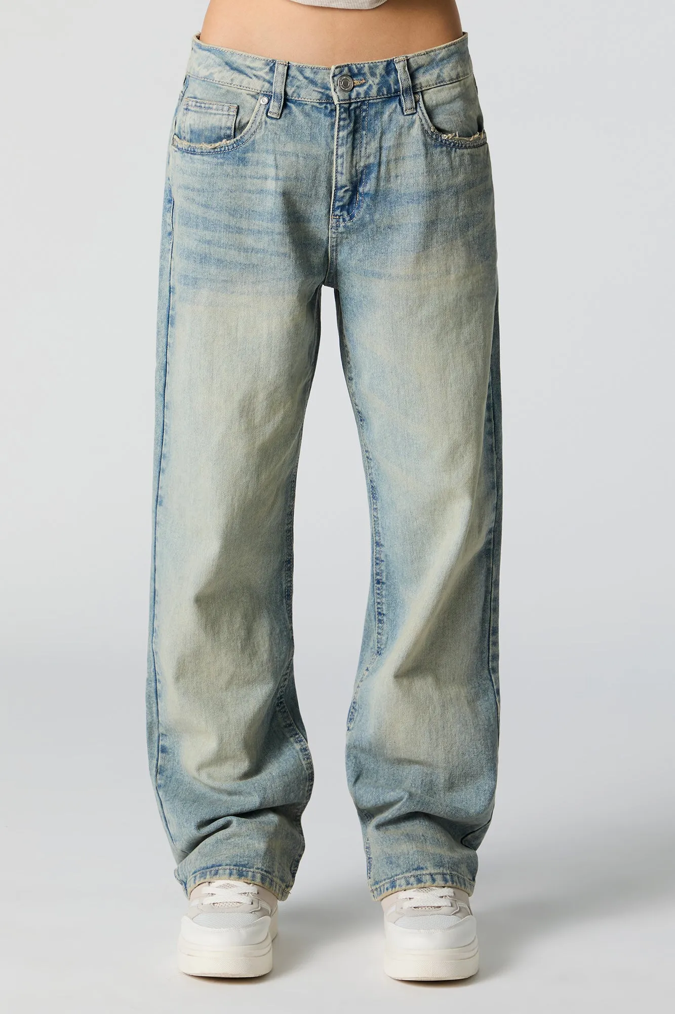 Mid Rise Wide Leg Jean