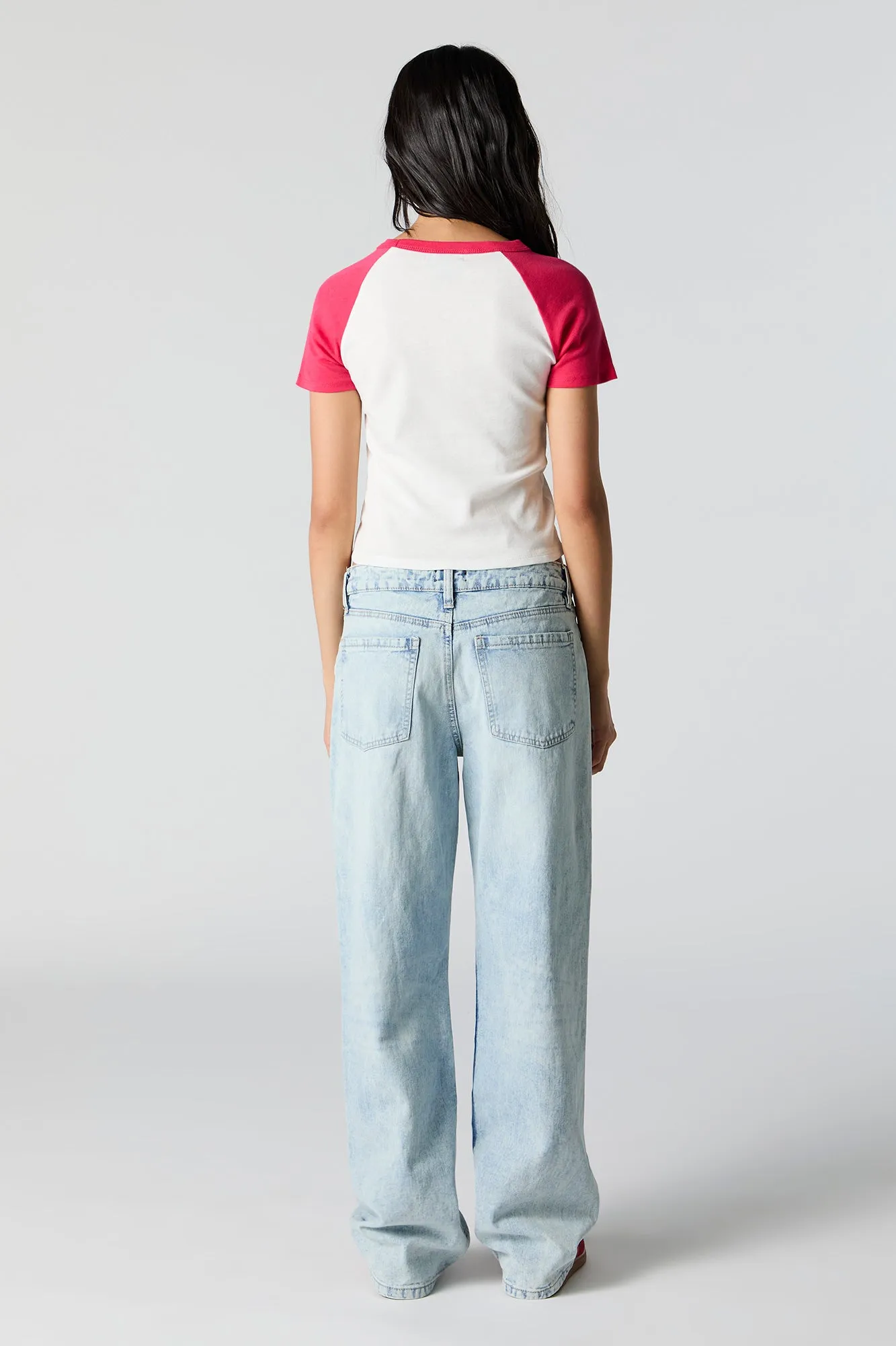 Mid Rise Wide Leg Jean