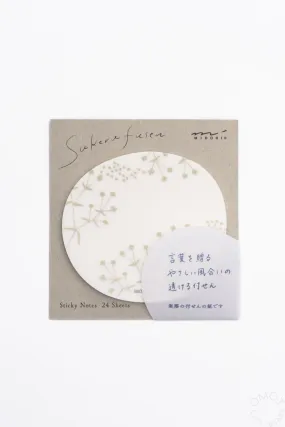 Midori Sukeru Fusen Translucent Sticky Notes White Flowers