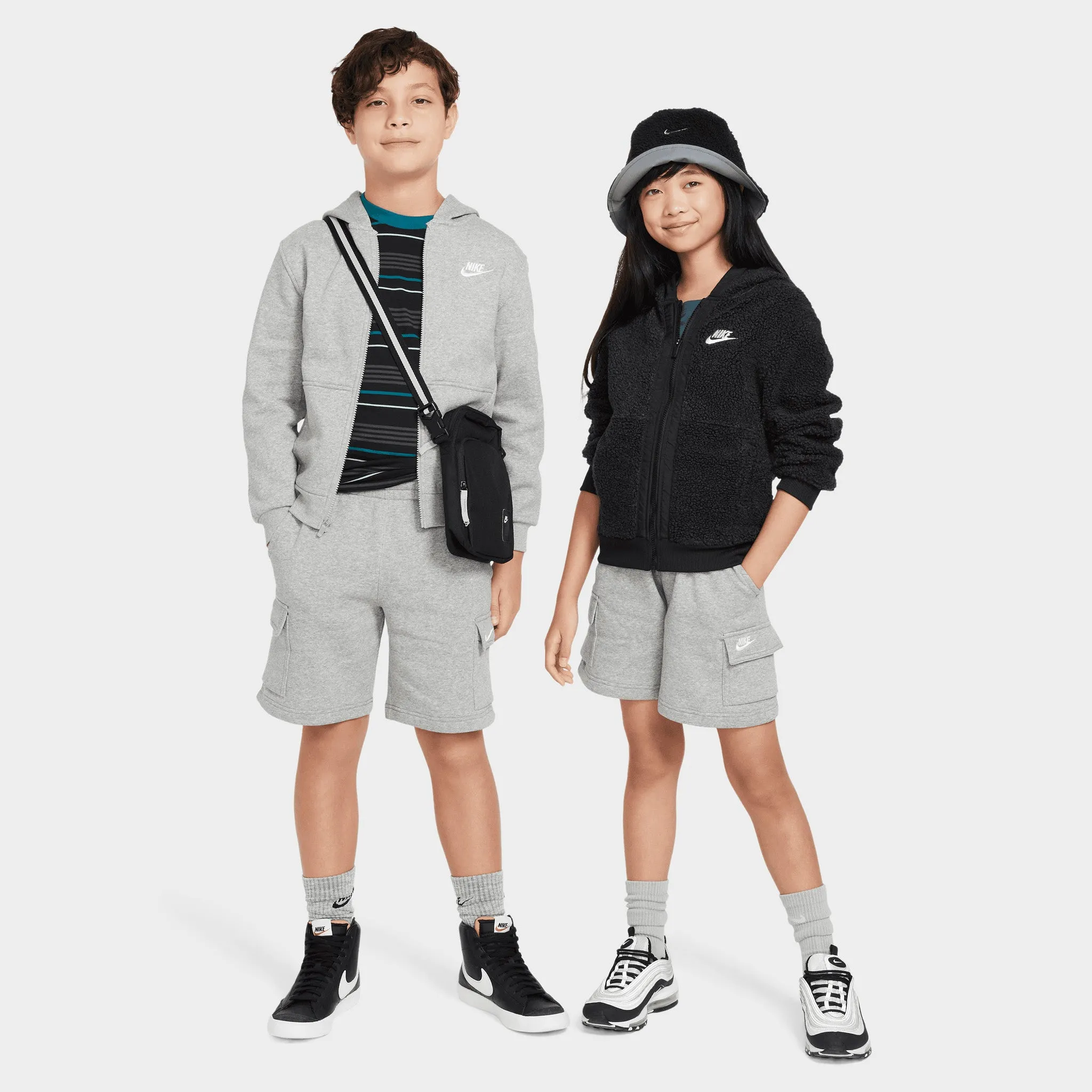 Nike Sportswear Juniors' Club Fleece Cargo Shorts / Dark Grey Heather