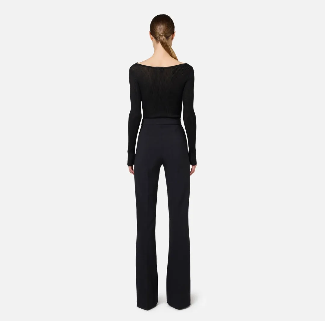 PAT3546E2 Stretch crepe straight leg trouser