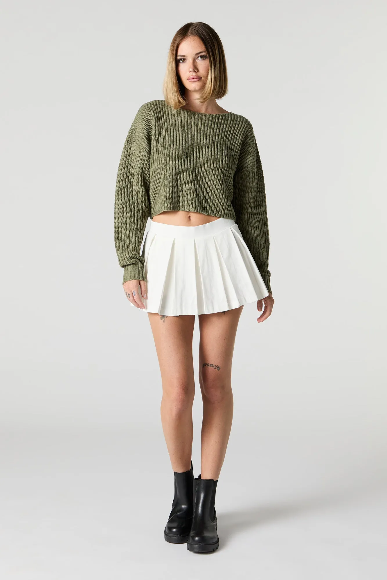 Pleated Micro Mini Skort