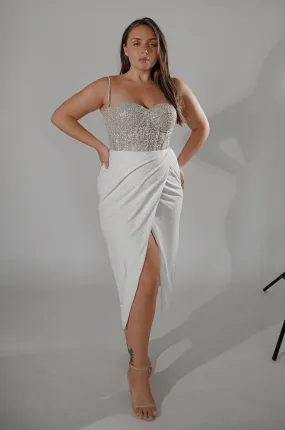 Plus Size Midi Sparkly Wedding Dress Madonna