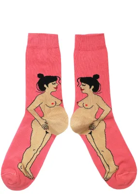 Pregnant Brown Woman Socks