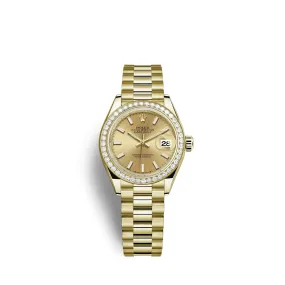 Rolex Lady-Datejust 28, 18kt Yellow Gold and diamonds, Ref# 279138RBR-0014