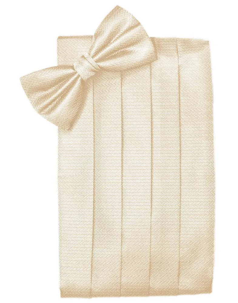 Sand Herringbone Kids Cummerbund