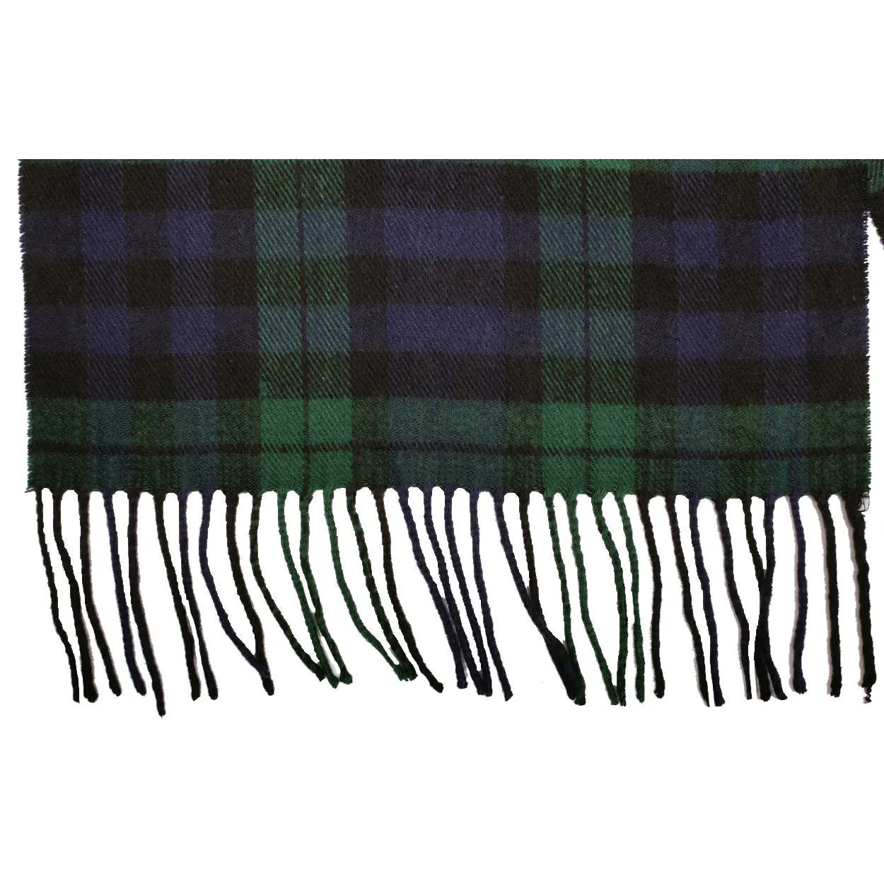 Scottish 100% Cashmere Mens Scarf Black Watch Tartan Pattern