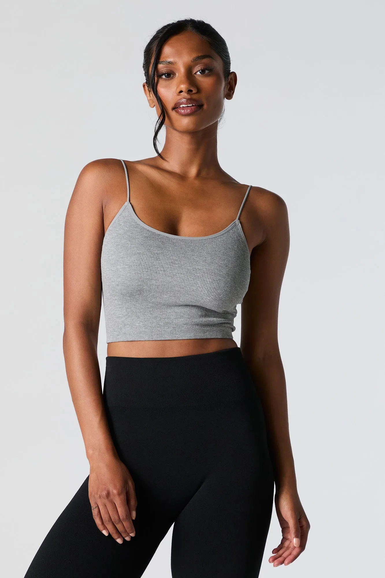 Seamless Ribbed Cropped Bungee Cami