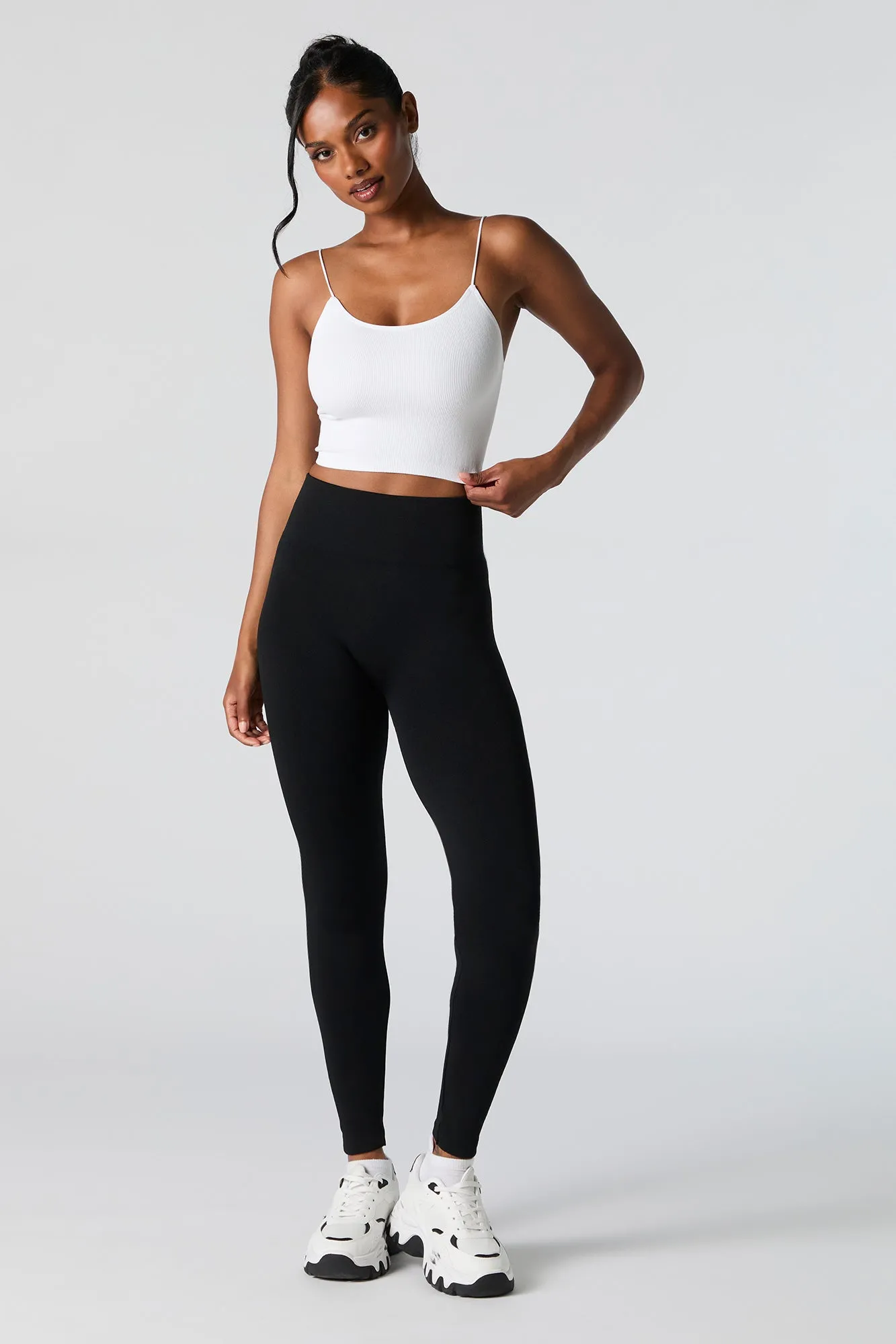 Seamless Ribbed Cropped Bungee Cami