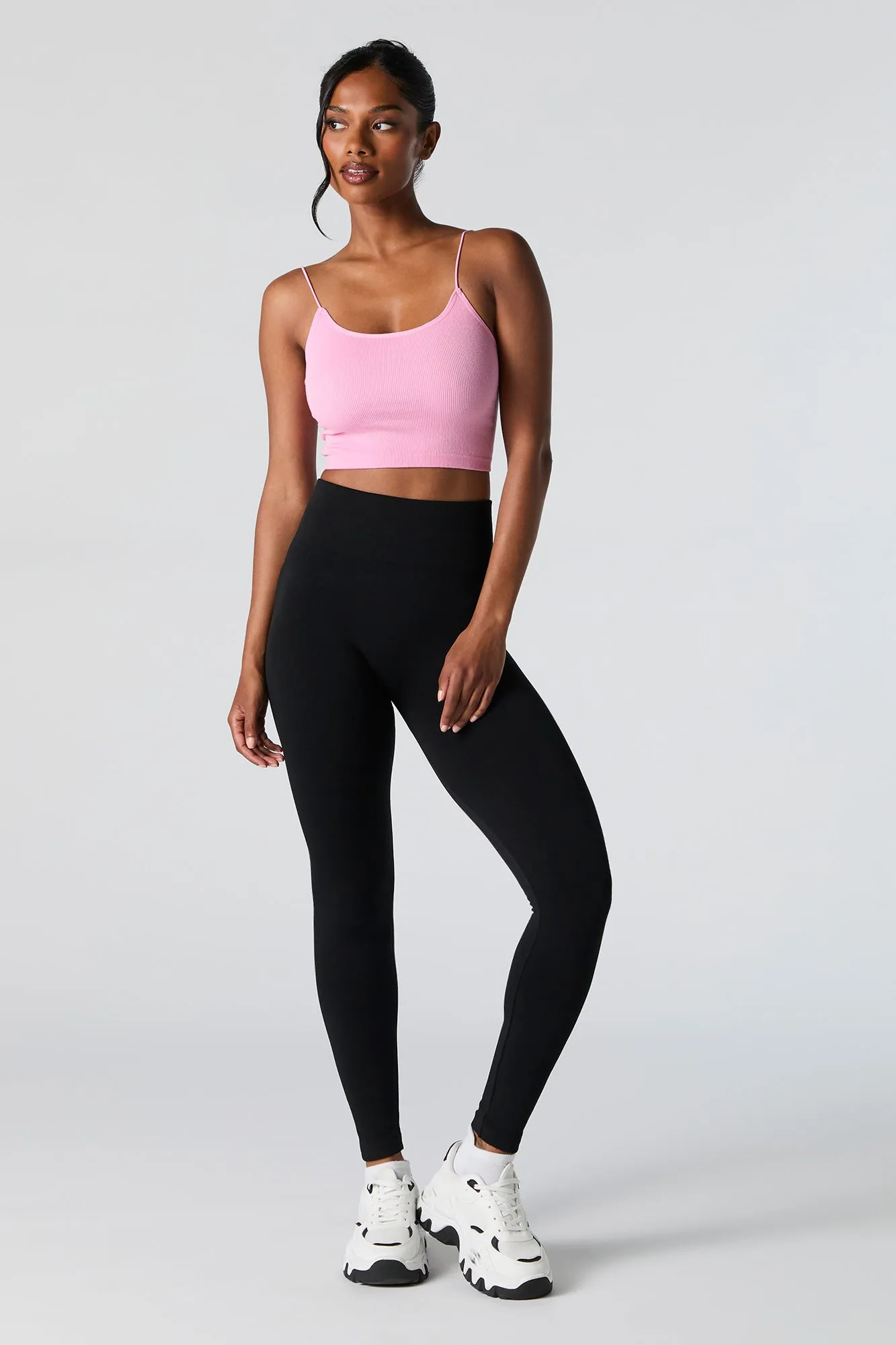 Seamless Ribbed Cropped Bungee Cami