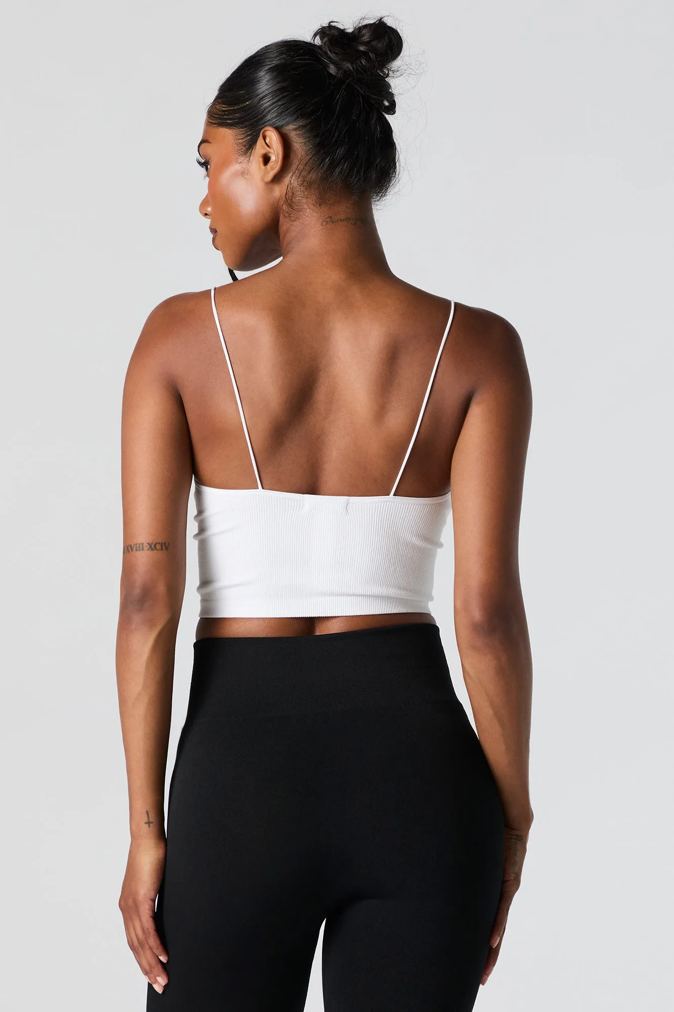 Seamless Ribbed Cropped Bungee Cami