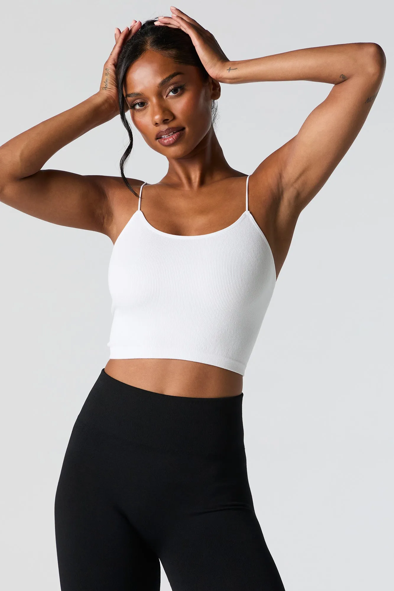 Seamless Ribbed Cropped Bungee Cami