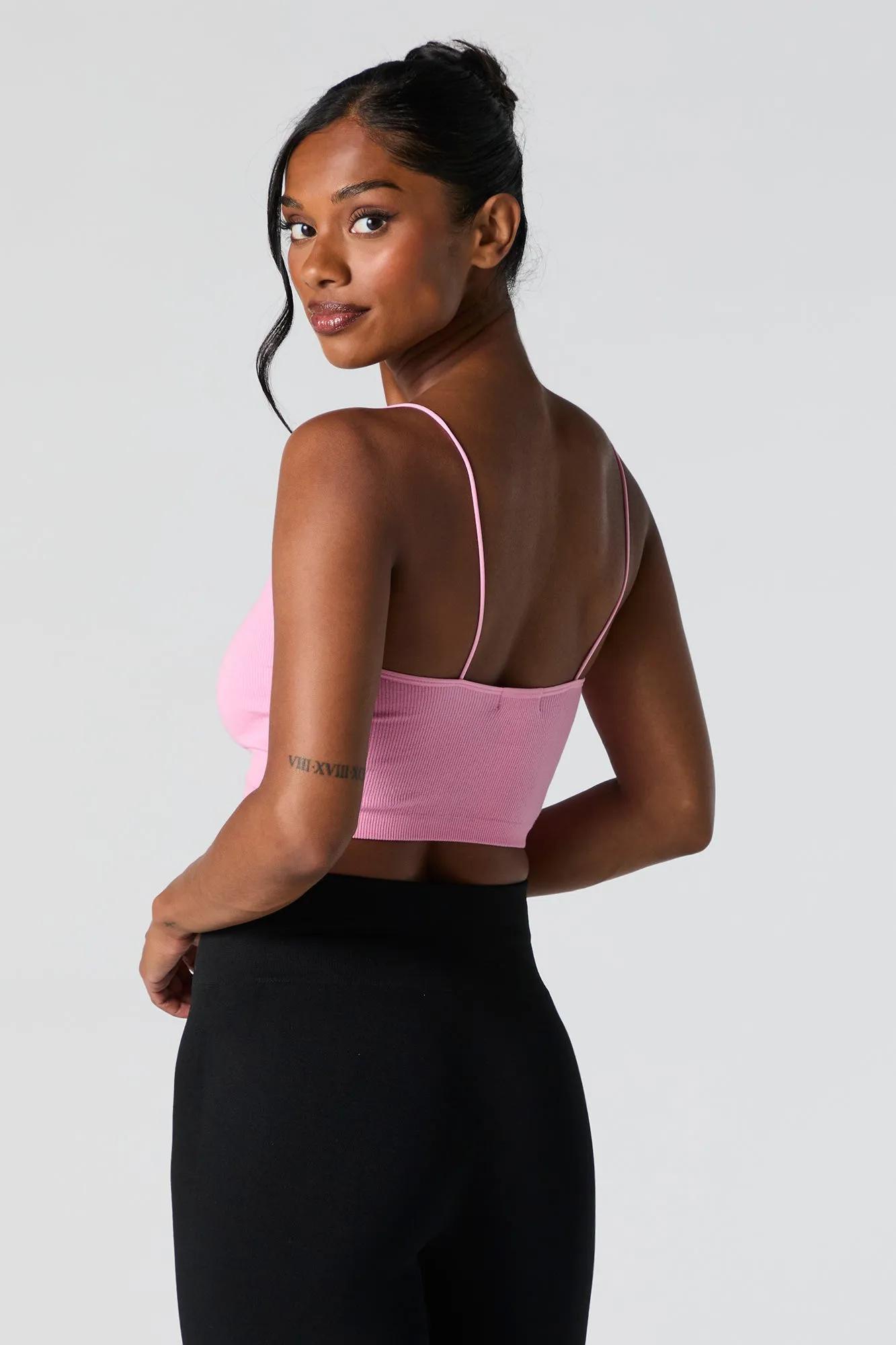 Seamless Ribbed Cropped Bungee Cami