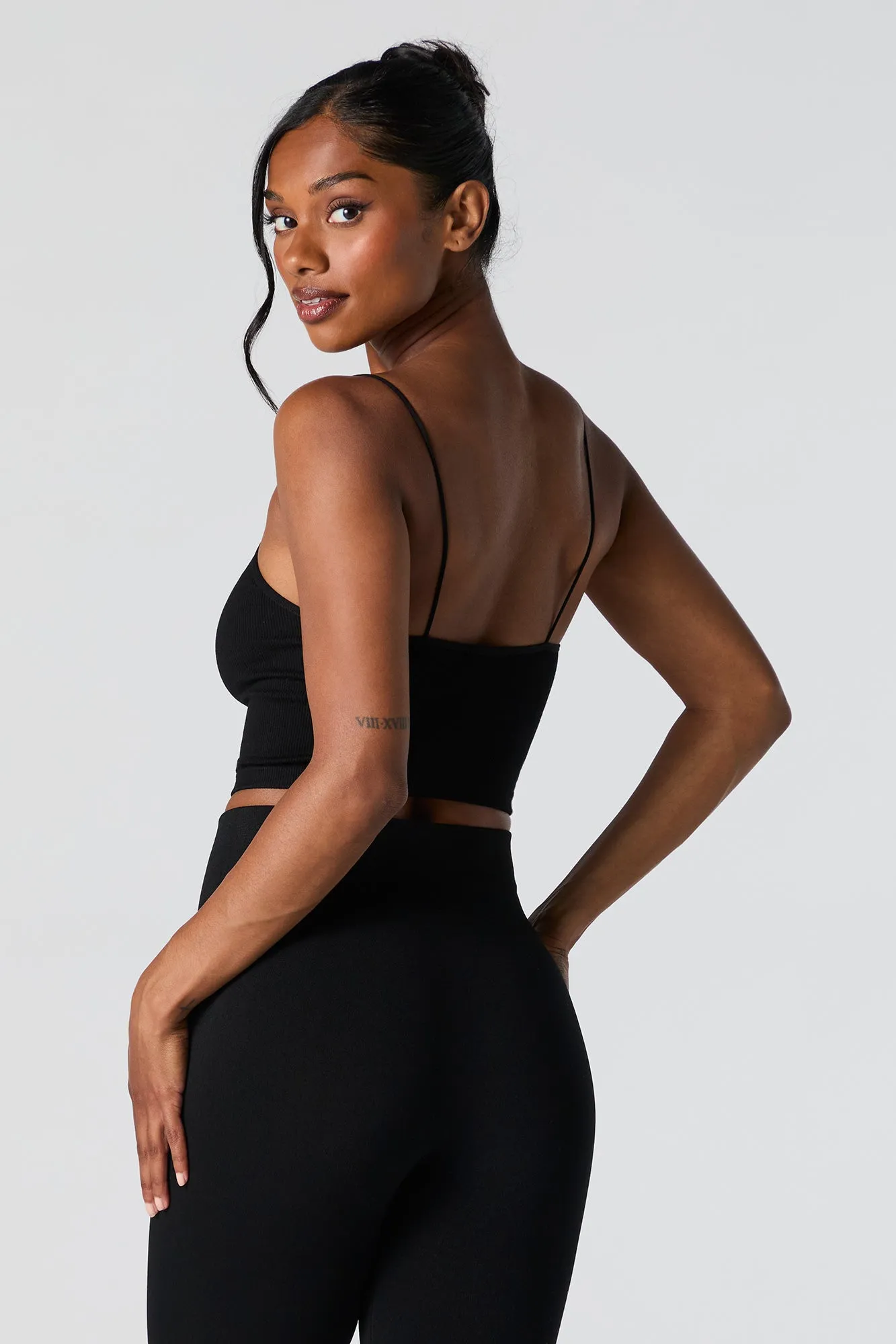 Seamless Ribbed Cropped Bungee Cami