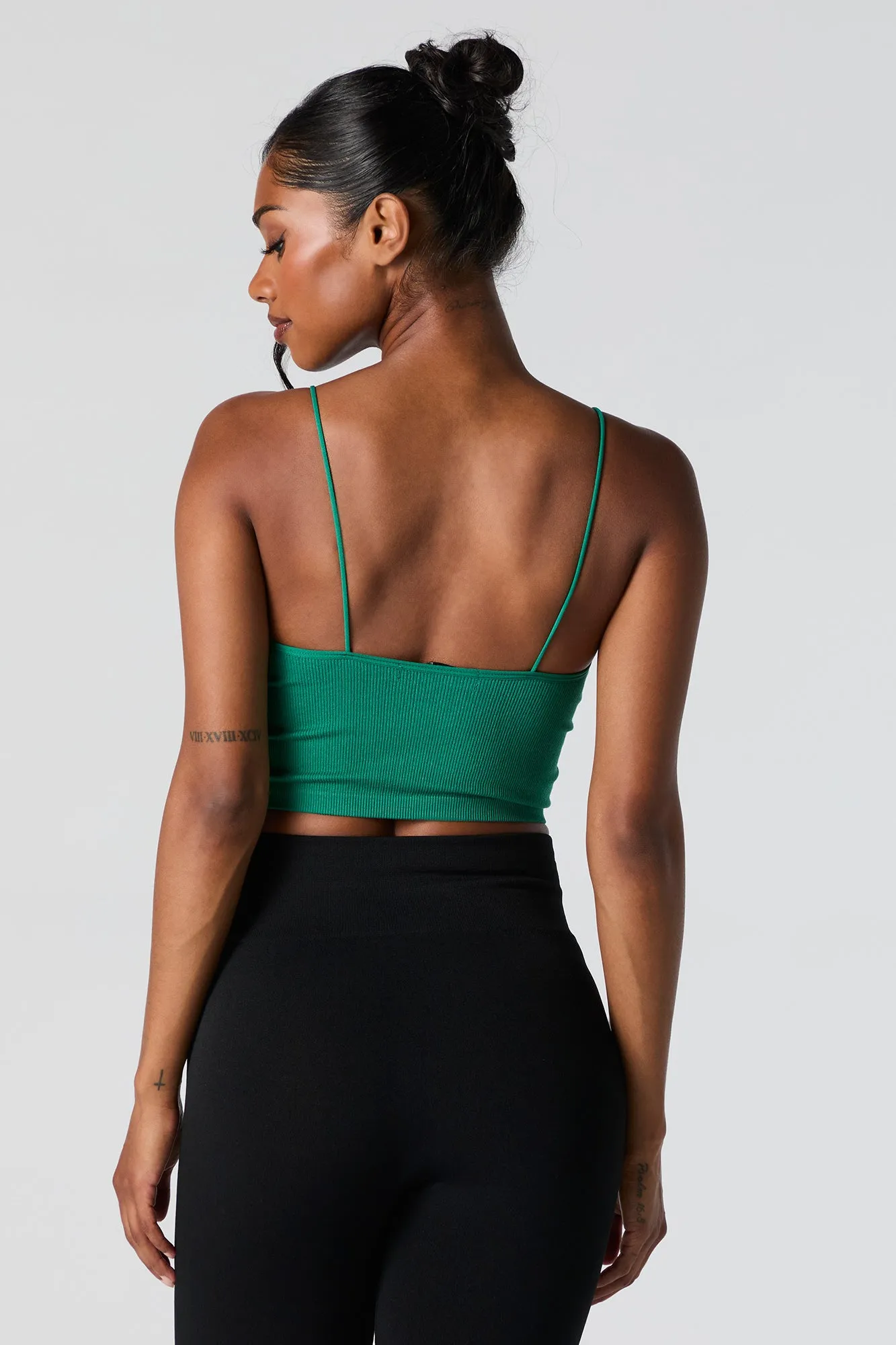 Seamless Ribbed Cropped Bungee Cami