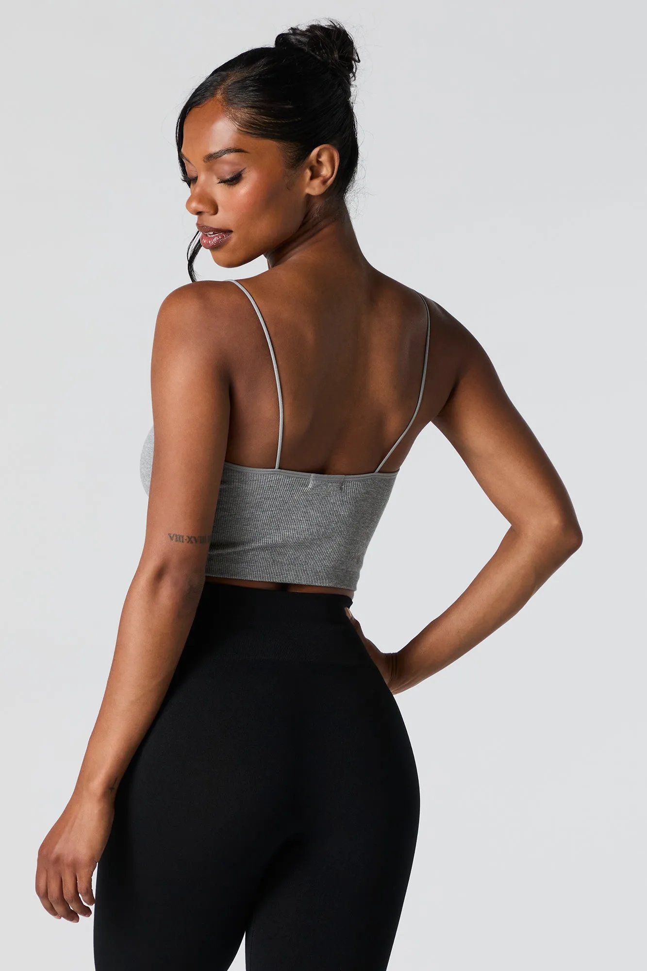 Seamless Ribbed Cropped Bungee Cami