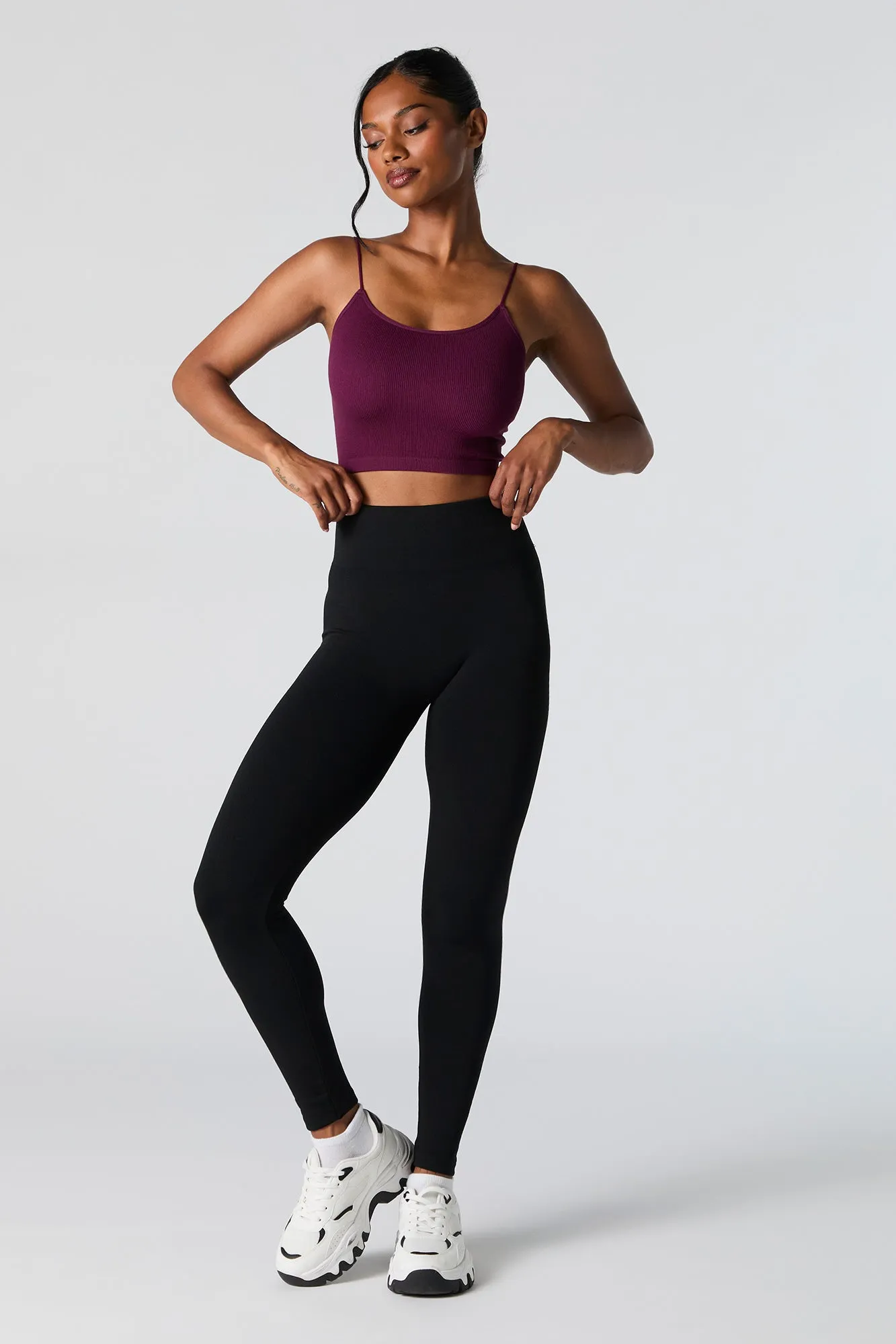 Seamless Ribbed Cropped Bungee Cami