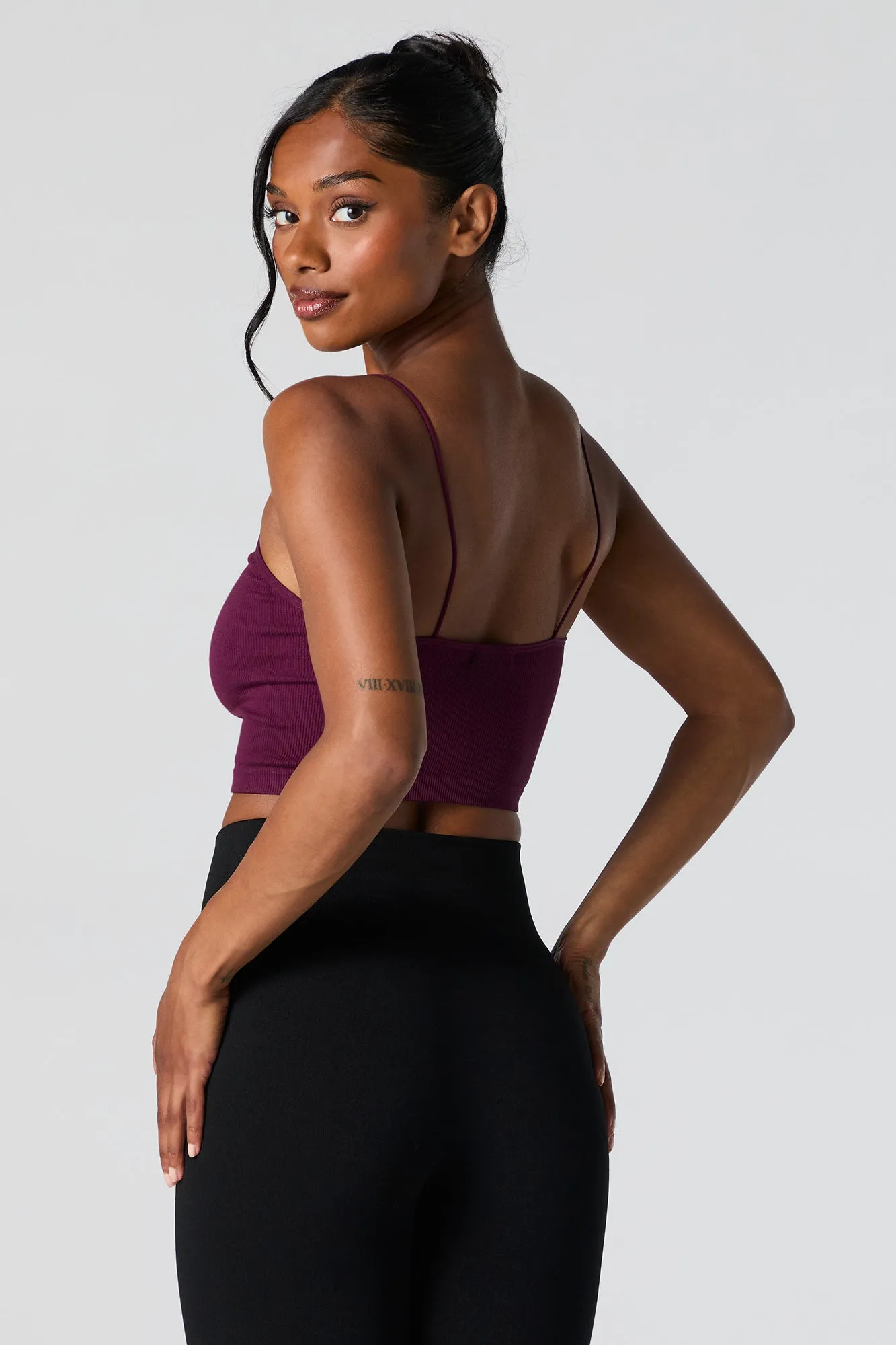 Seamless Ribbed Cropped Bungee Cami