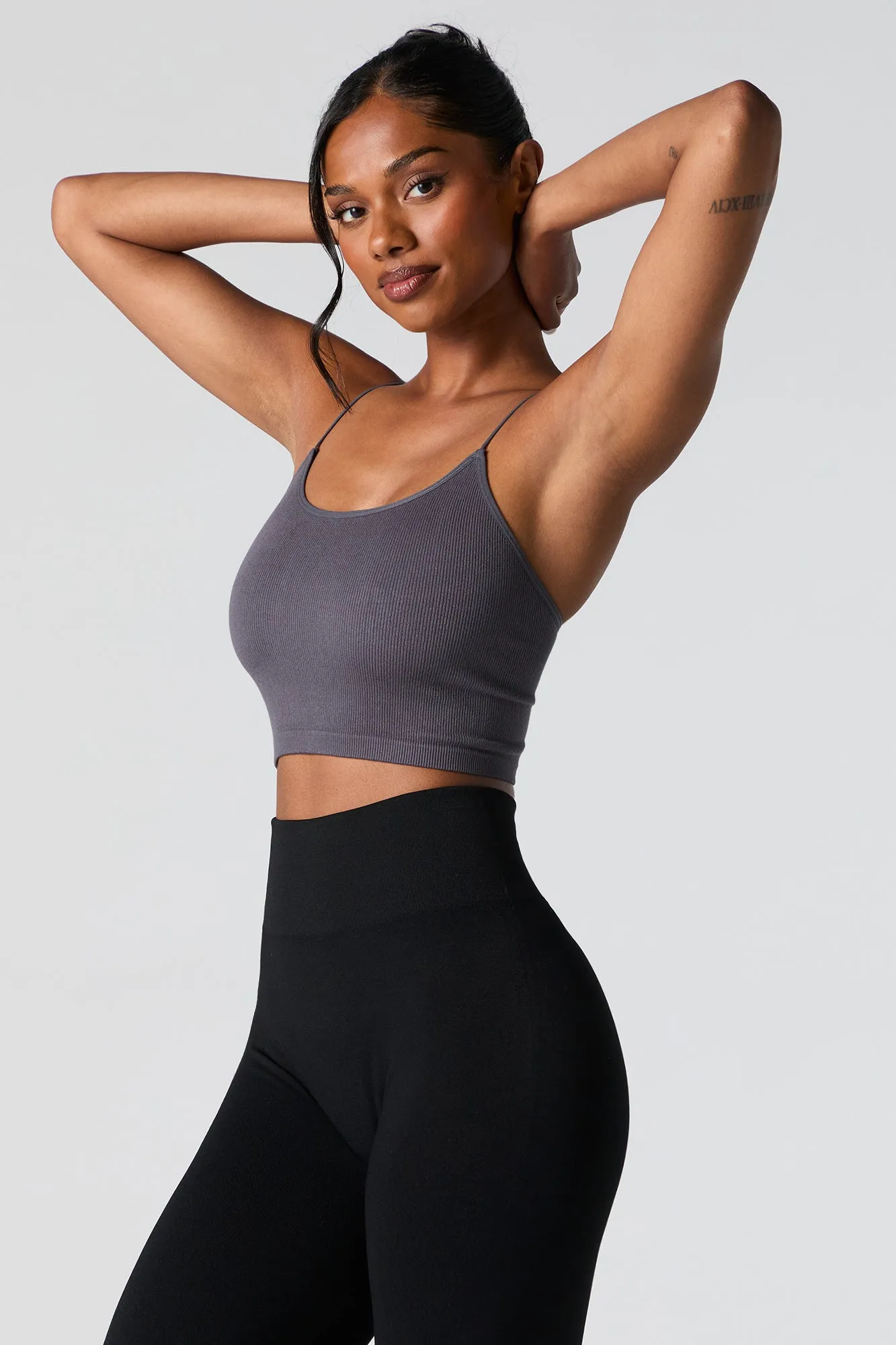 Seamless Ribbed Cropped Bungee Cami