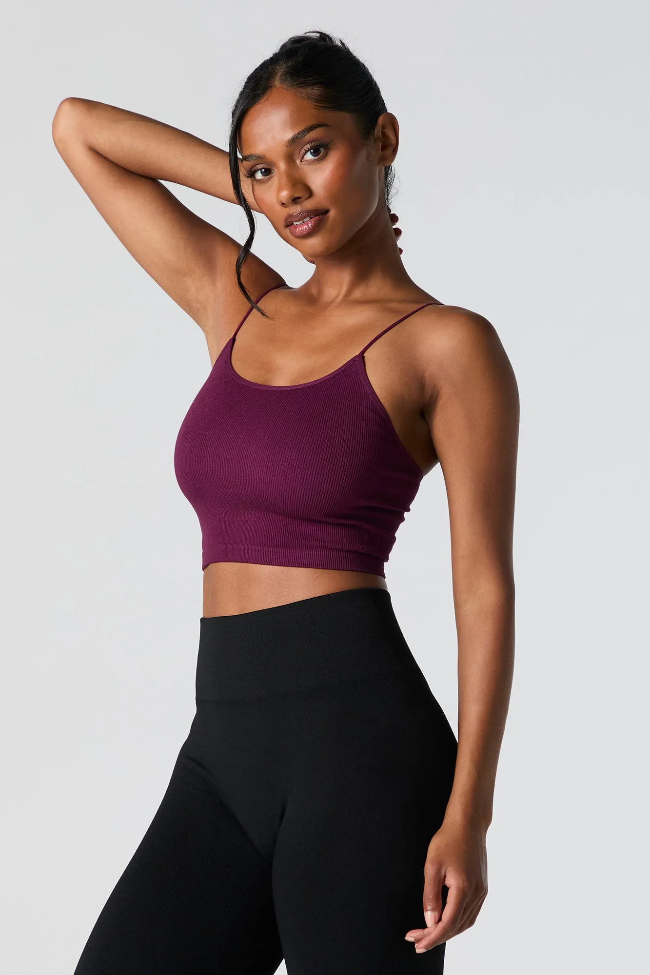 Seamless Ribbed Cropped Bungee Cami